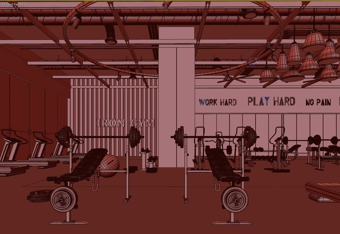 Fitness Center Gym 3D model_22