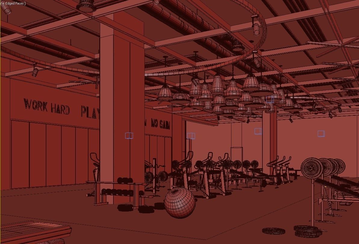 Fitness Center Gym 3D model_24