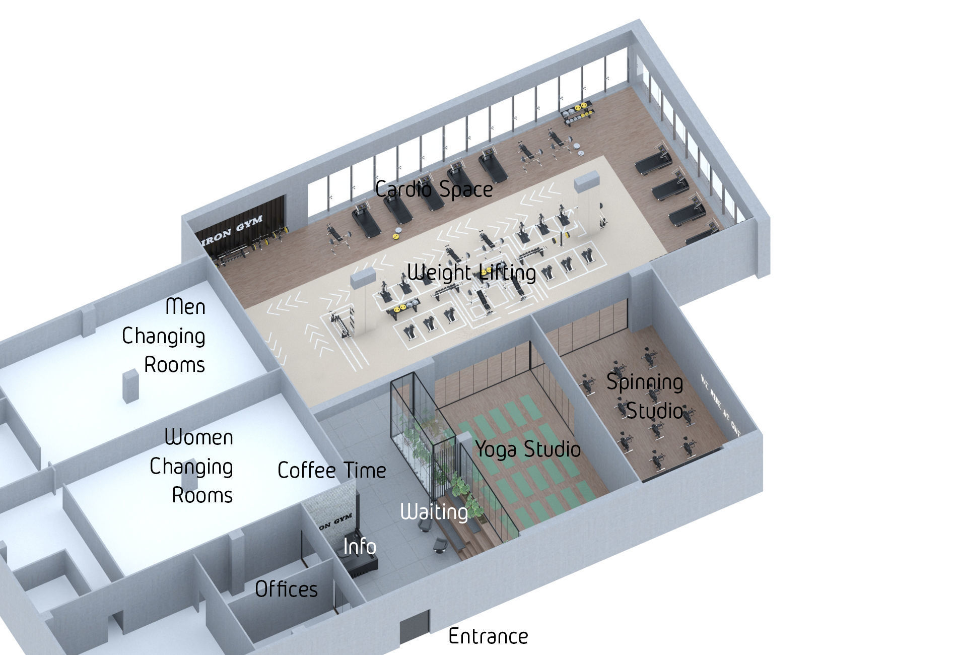 Fitness Center Gym 3D model_8