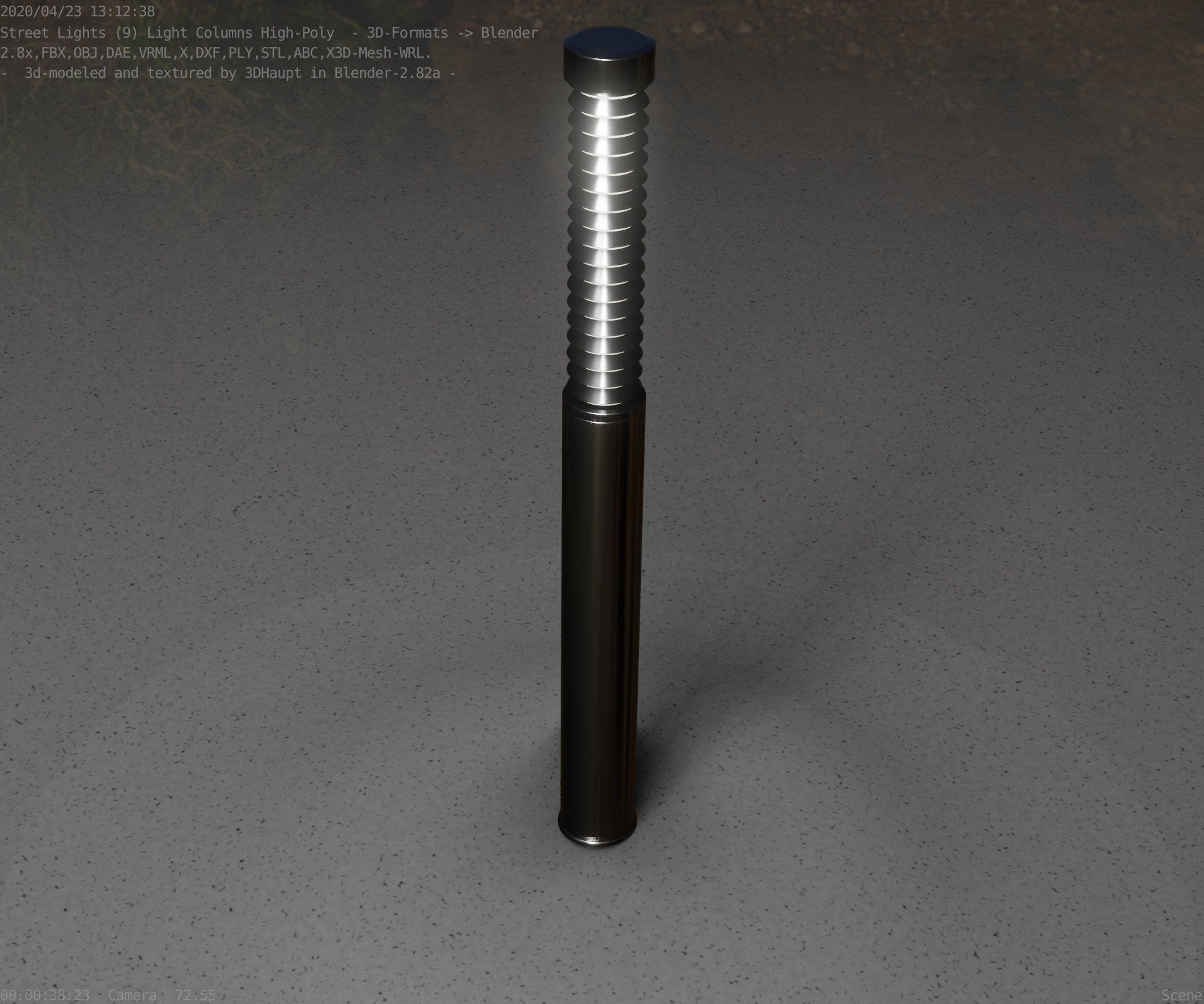 Light Column -10- Street Light -9- Low-poly 3D model_35