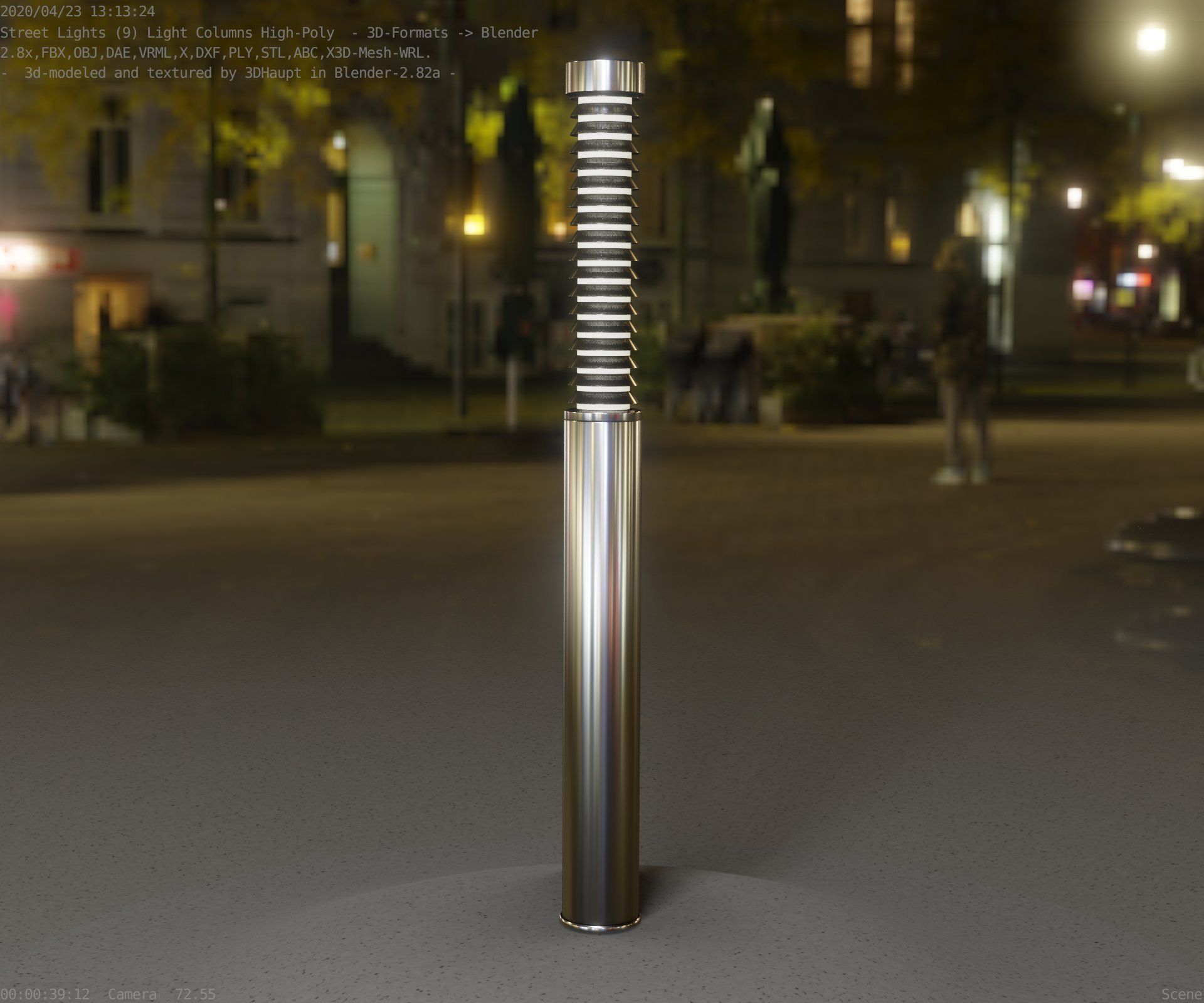 Light Column -10- Street Light -9- Low-poly 3D model_48