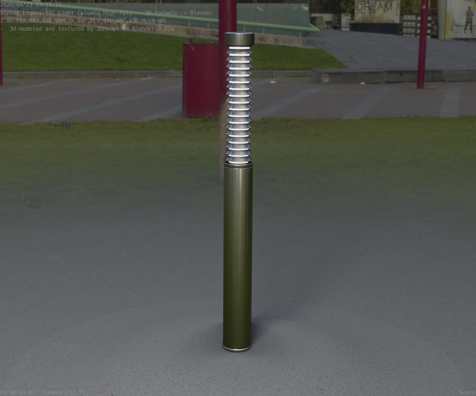 Light Column -10- Street Light -9- Low-poly 3D model_85