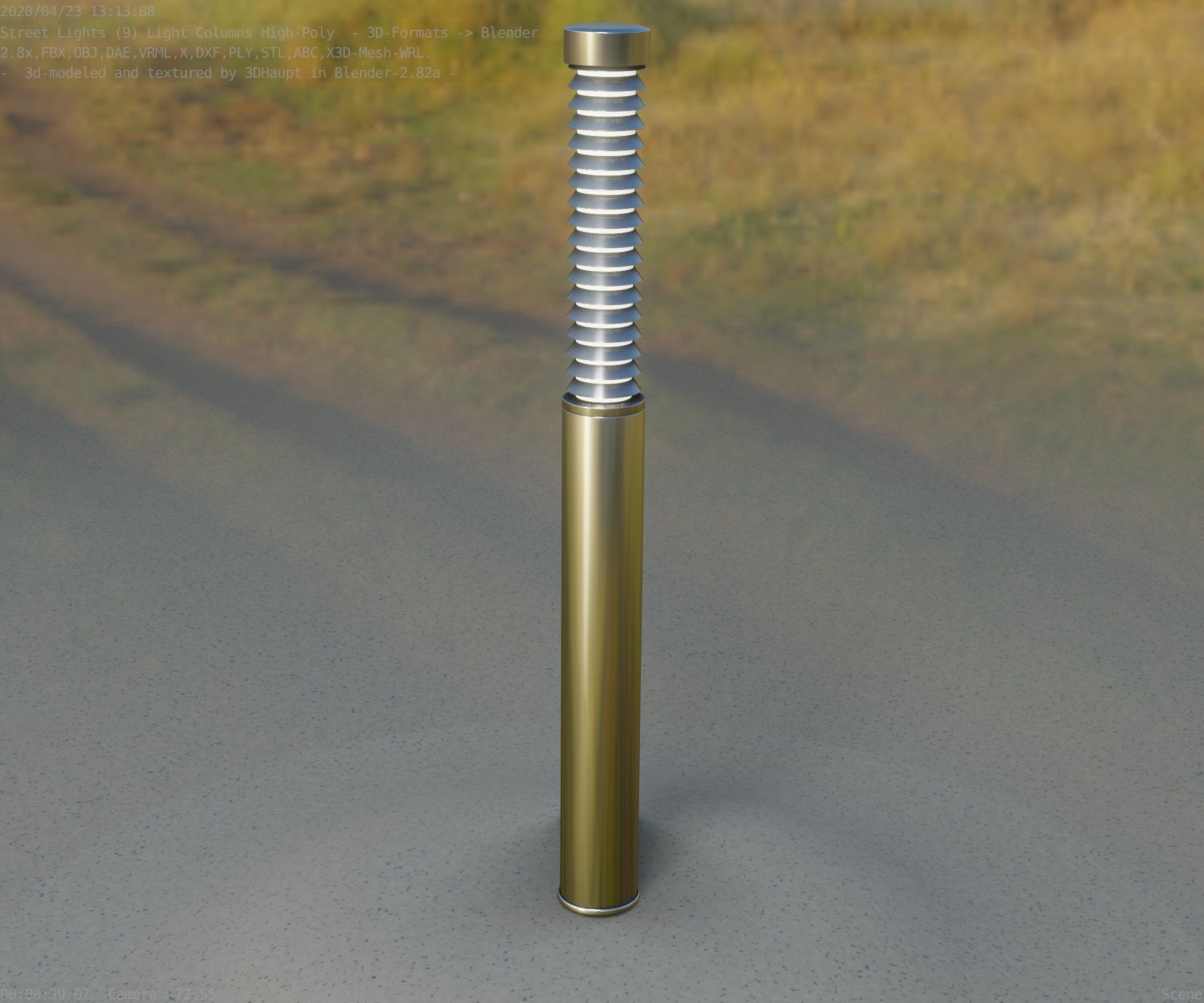 Light Column -10- Street Light -9- Low-poly 3D model_43
