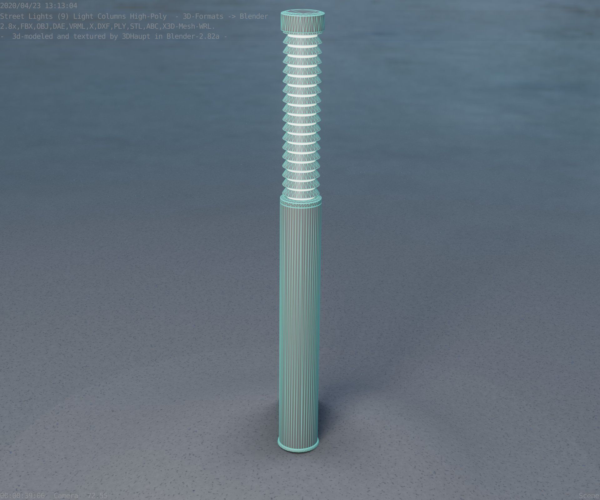 Light Column -10- Street Light -9- Low-poly 3D model_42