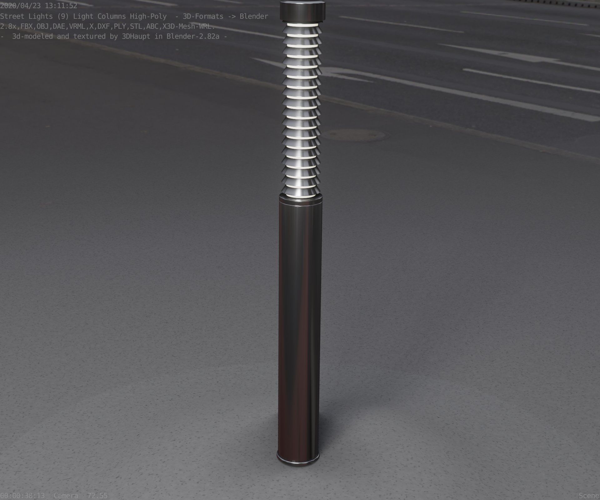 Light Column -10- Street Light -9- Low-poly 3D model_25
