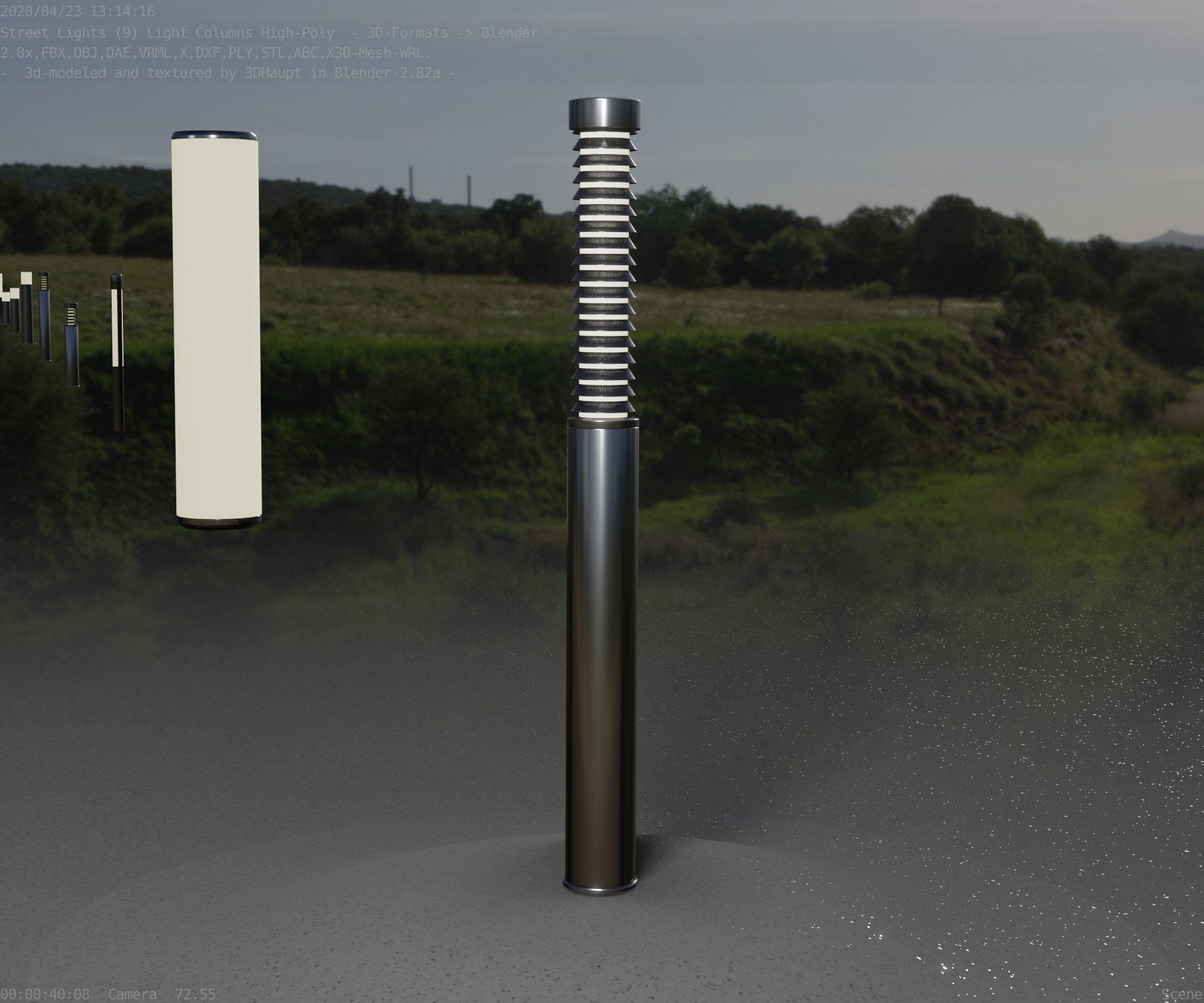 Light Column -10- Street Light -9- Low-poly 3D model_68
