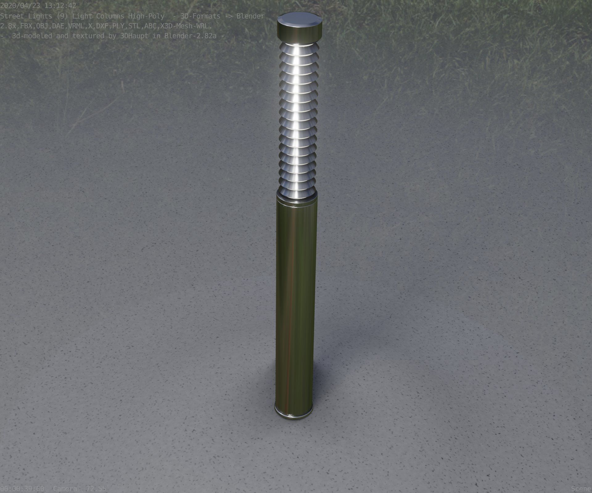 Light Column -10- Street Light -9- Low-poly 3D model_36