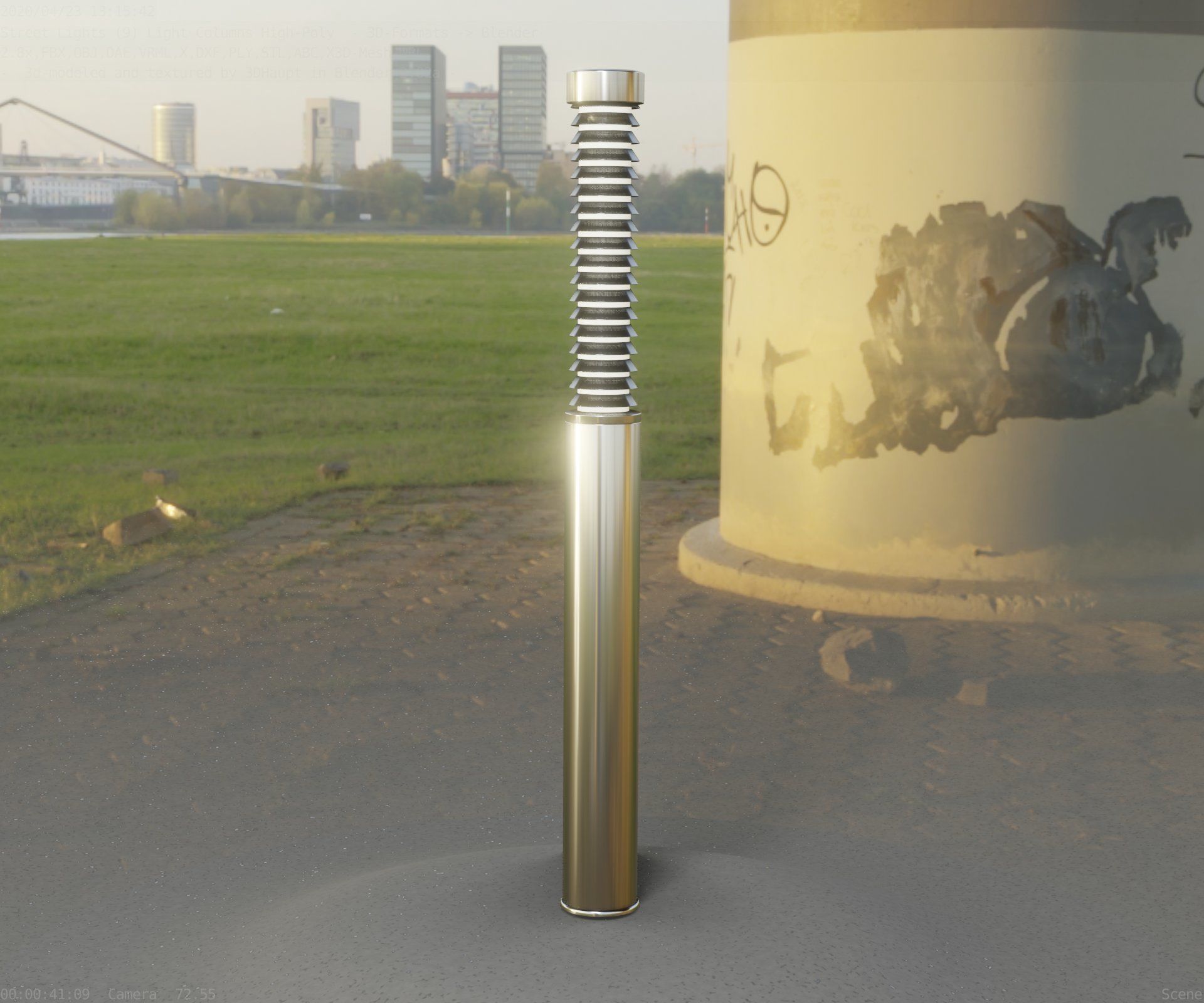 Light Column -10- Street Light -9- Low-poly 3D model_93