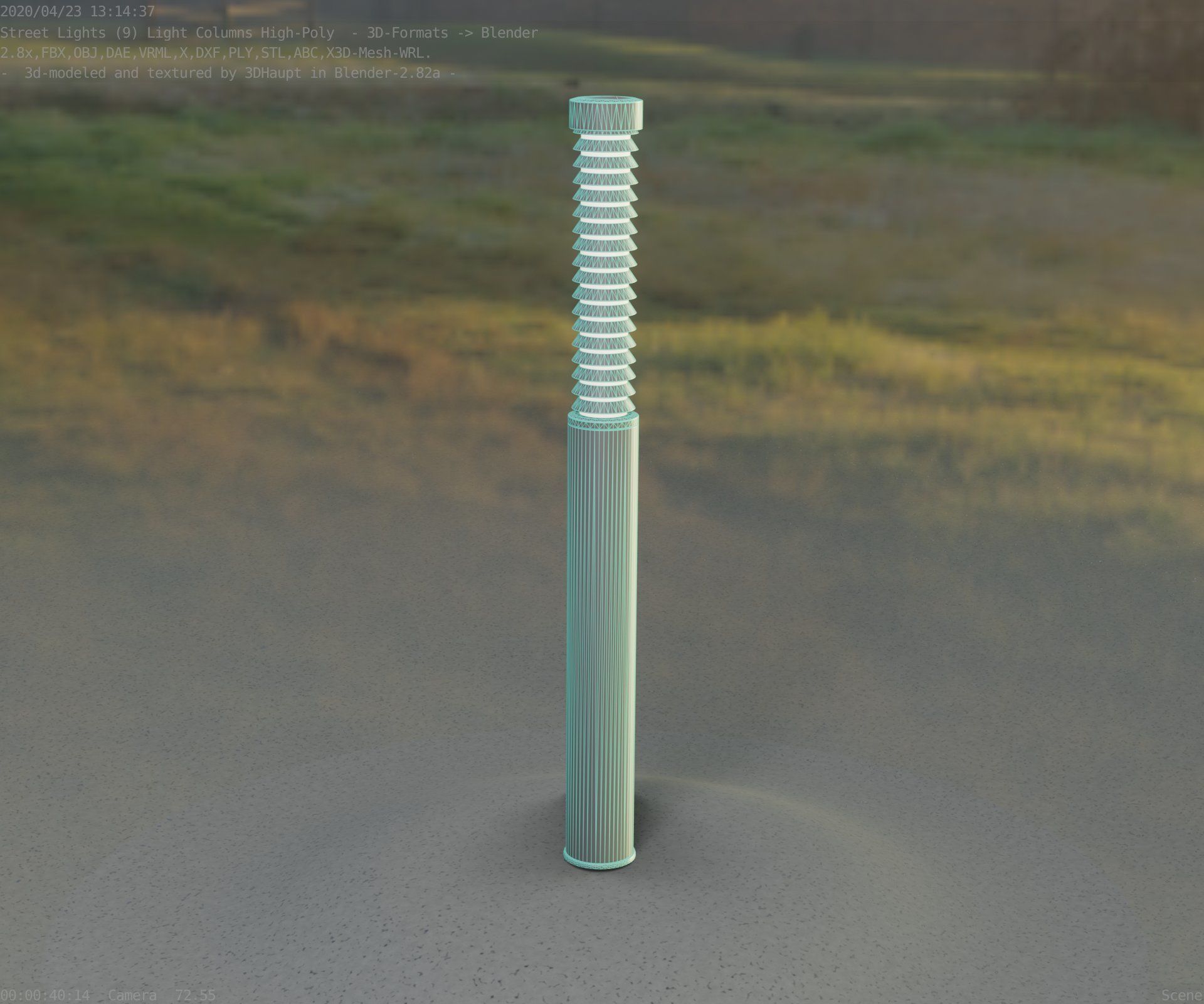 Light Column -10- Street Light -9- Low-poly 3D model_74