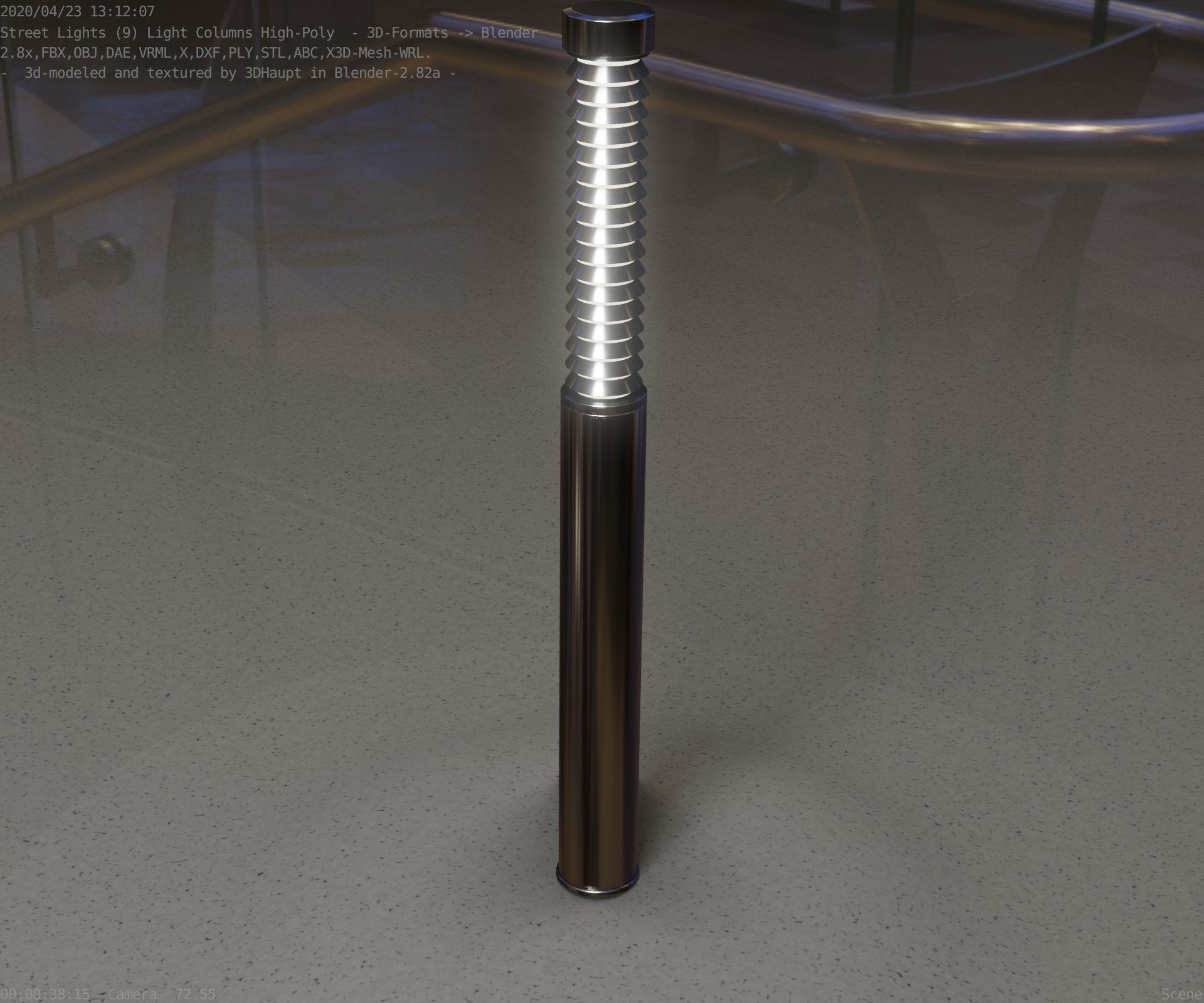 Light Column -10- Street Light -9- Low-poly 3D model_27