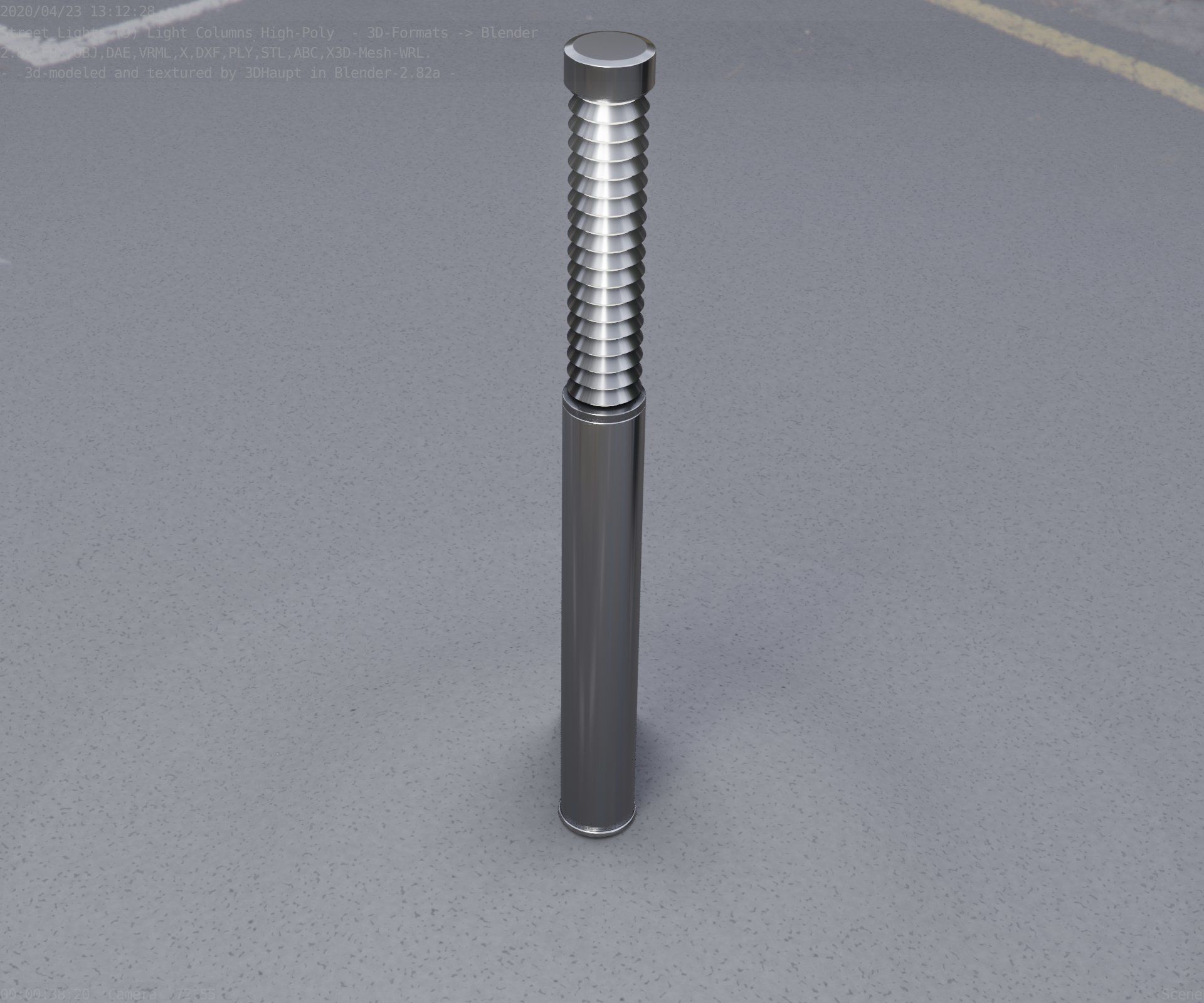 Light Column -10- Street Light -9- Low-poly 3D model_32