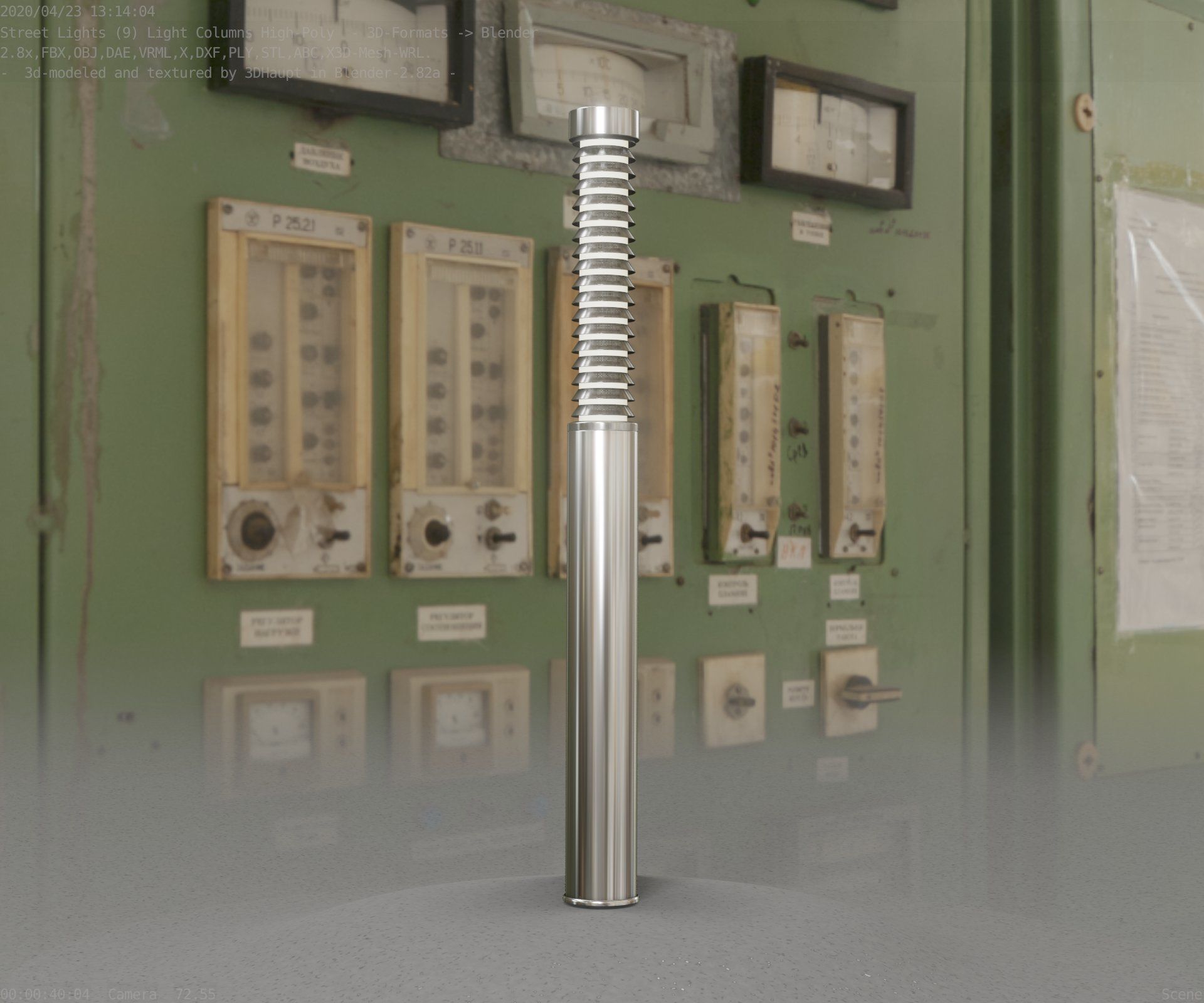 Light Column -10- Street Light -9- Low-poly 3D model_64