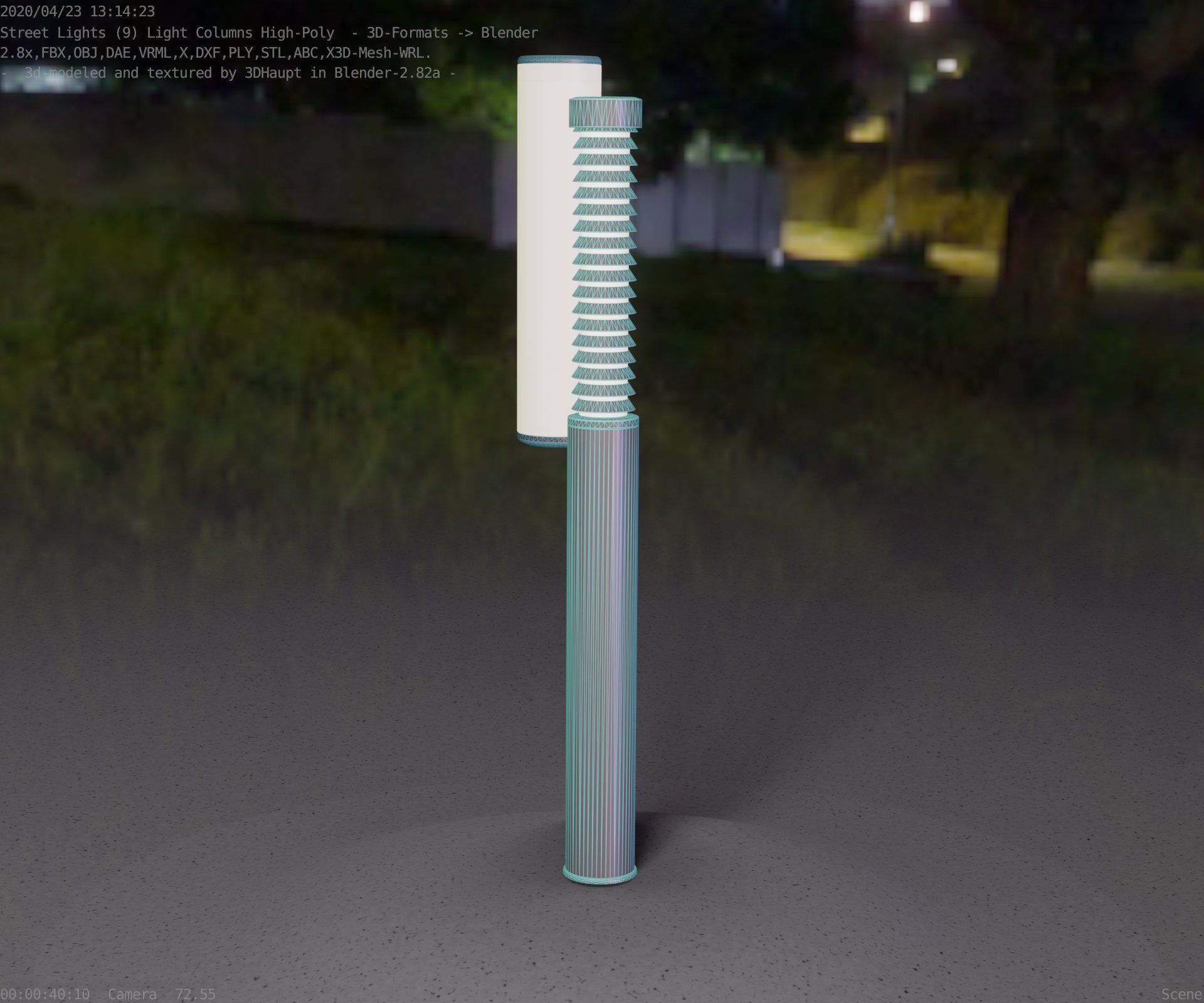Light Column -10- Street Light -9- Low-poly 3D model_70