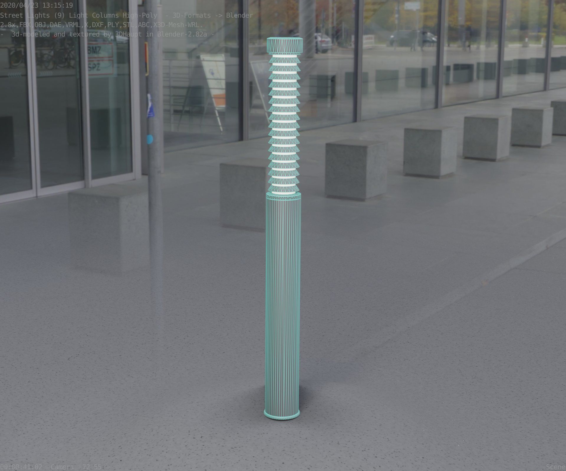 Light Column -10- Street Light -9- Low-poly 3D model_86