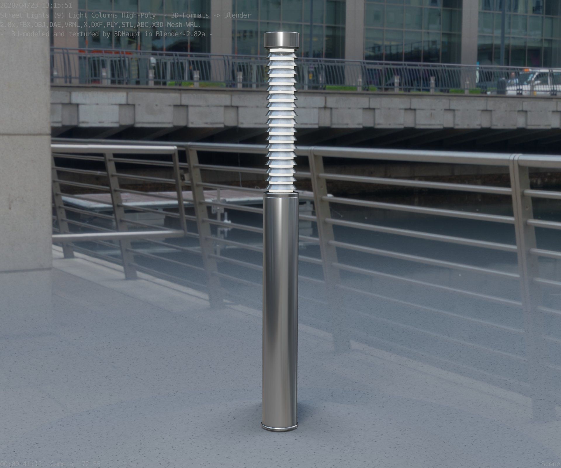 Light Column -10- Street Light -9- Low-poly 3D model_96