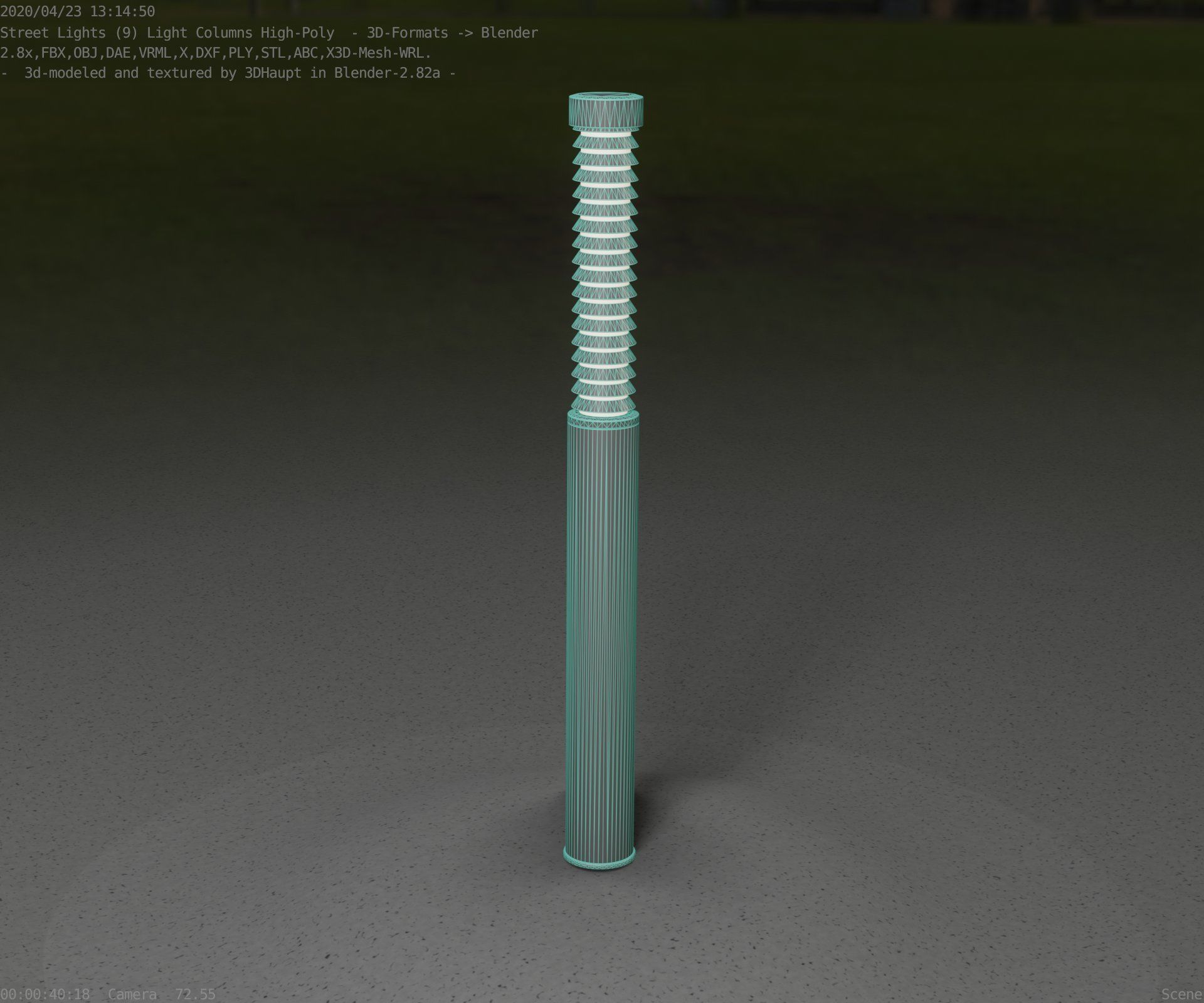 Light Column -10- Street Light -9- Low-poly 3D model_78