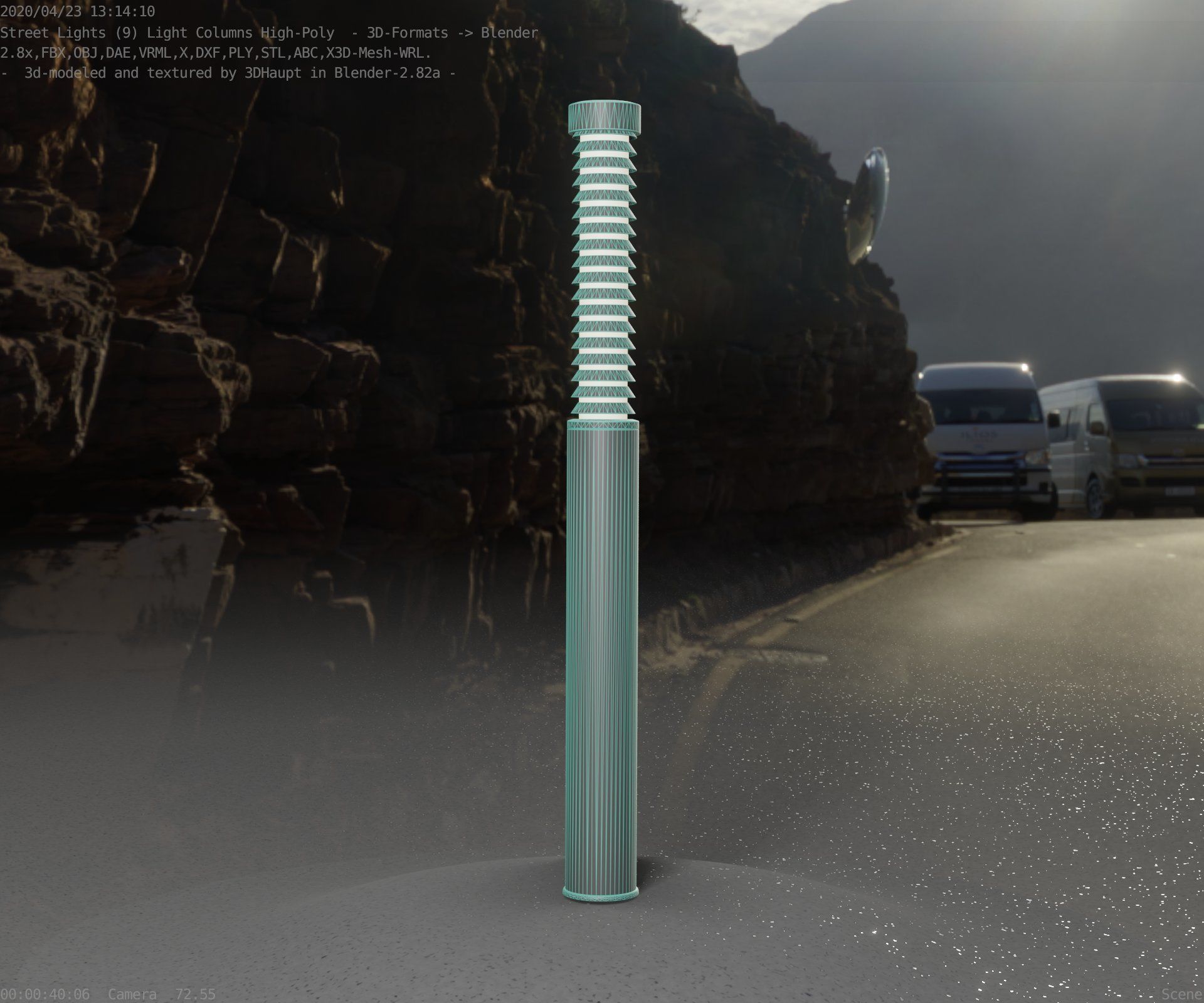 Light Column -10- Street Light -9- Low-poly 3D model_66