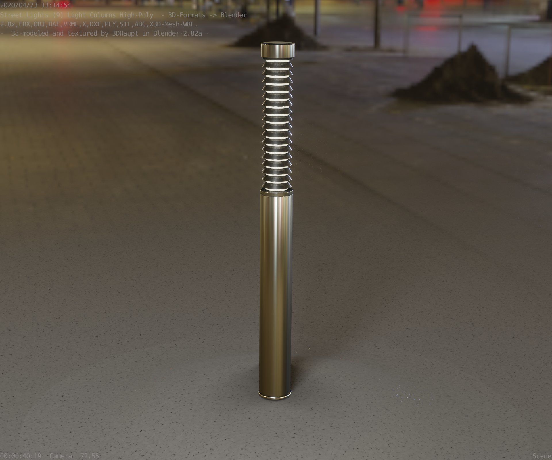 Light Column -10- Street Light -9- Low-poly 3D model_79