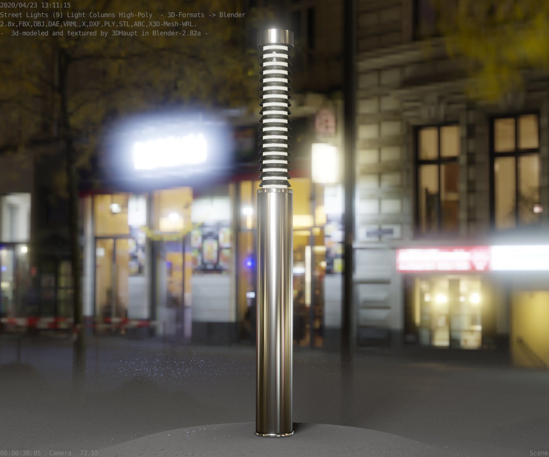 Light Column -10- Street Light -9- Low-poly 3D model_17