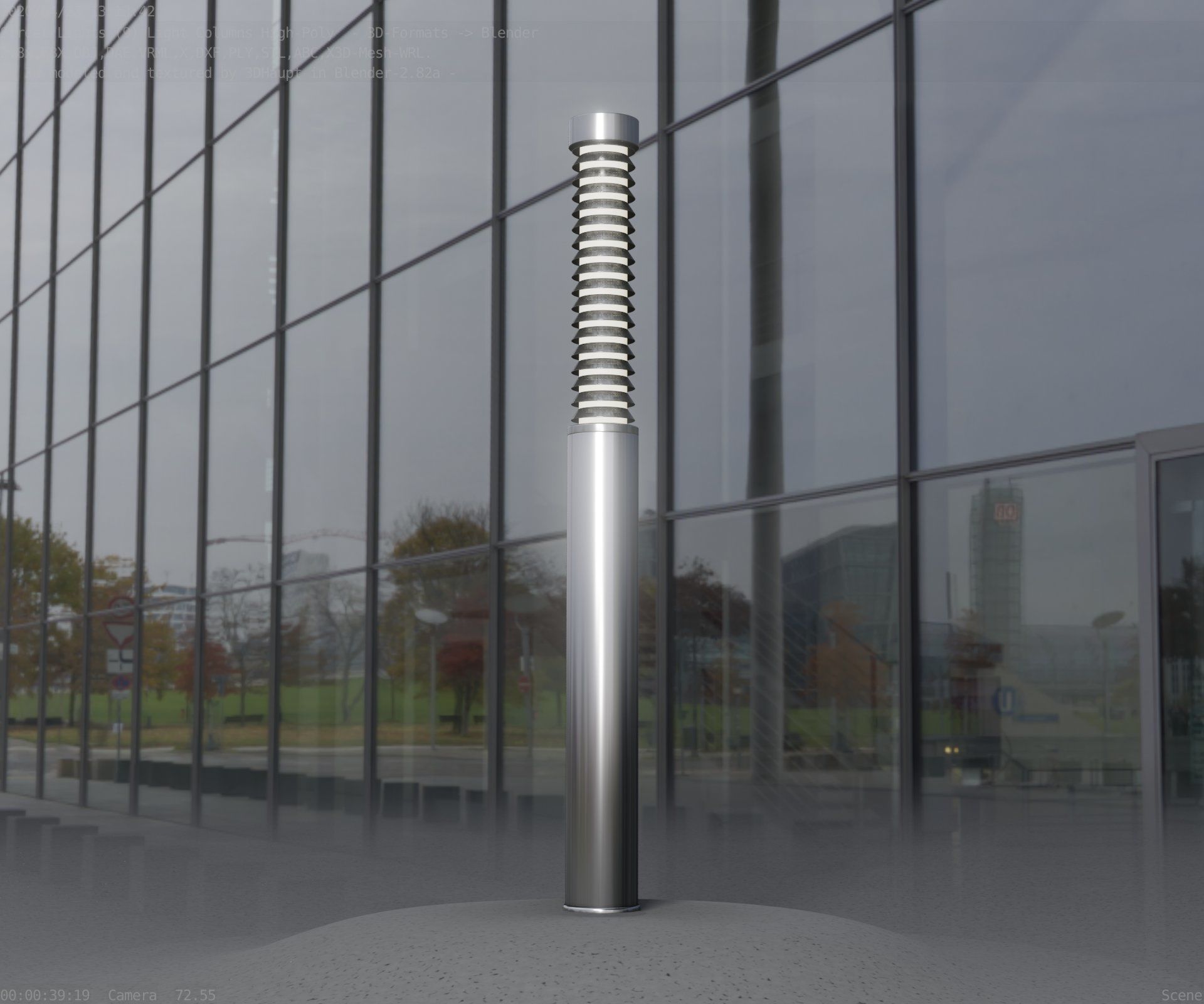 Light Column -10- Street Light -9- Low-poly 3D model_55