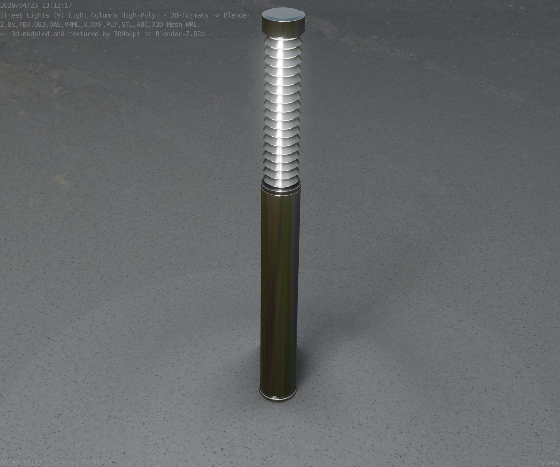 Light Column -10- Street Light -9- Low-poly 3D model_29
