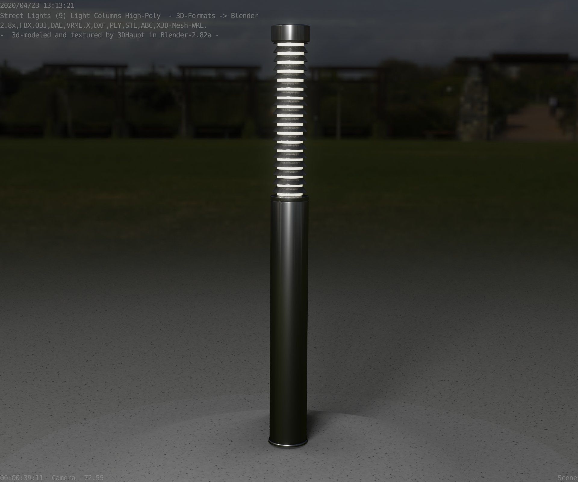 Light Column -10- Street Light -9- Low-poly 3D model_47
