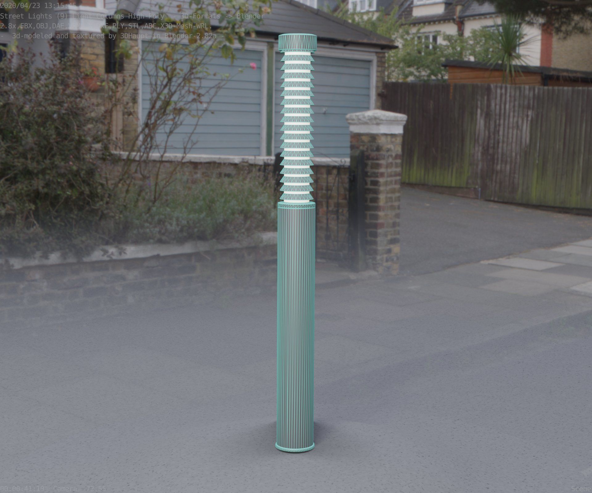 Light Column -10- Street Light -9- Low-poly 3D model_94