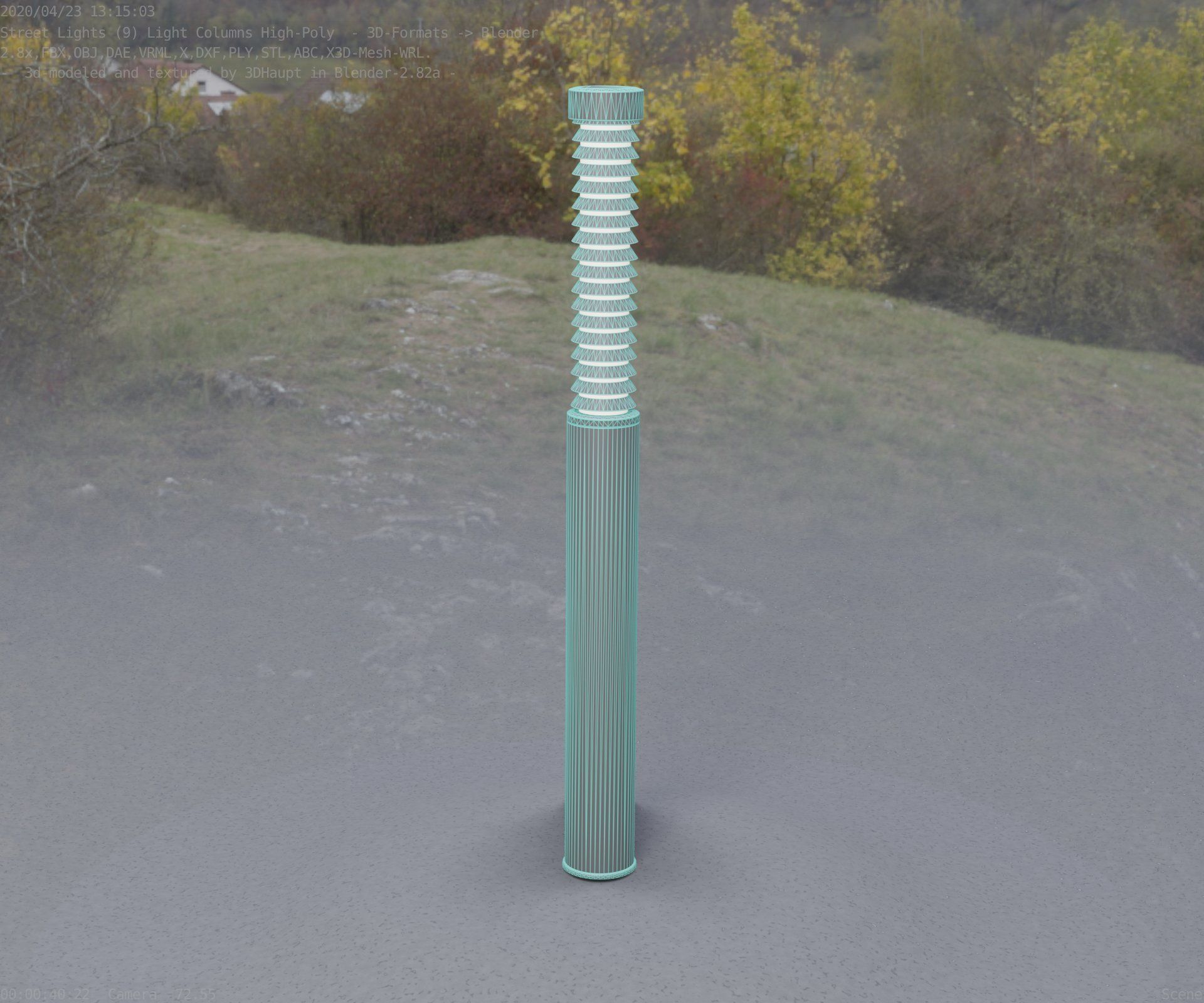 Light Column -10- Street Light -9- Low-poly 3D model_82