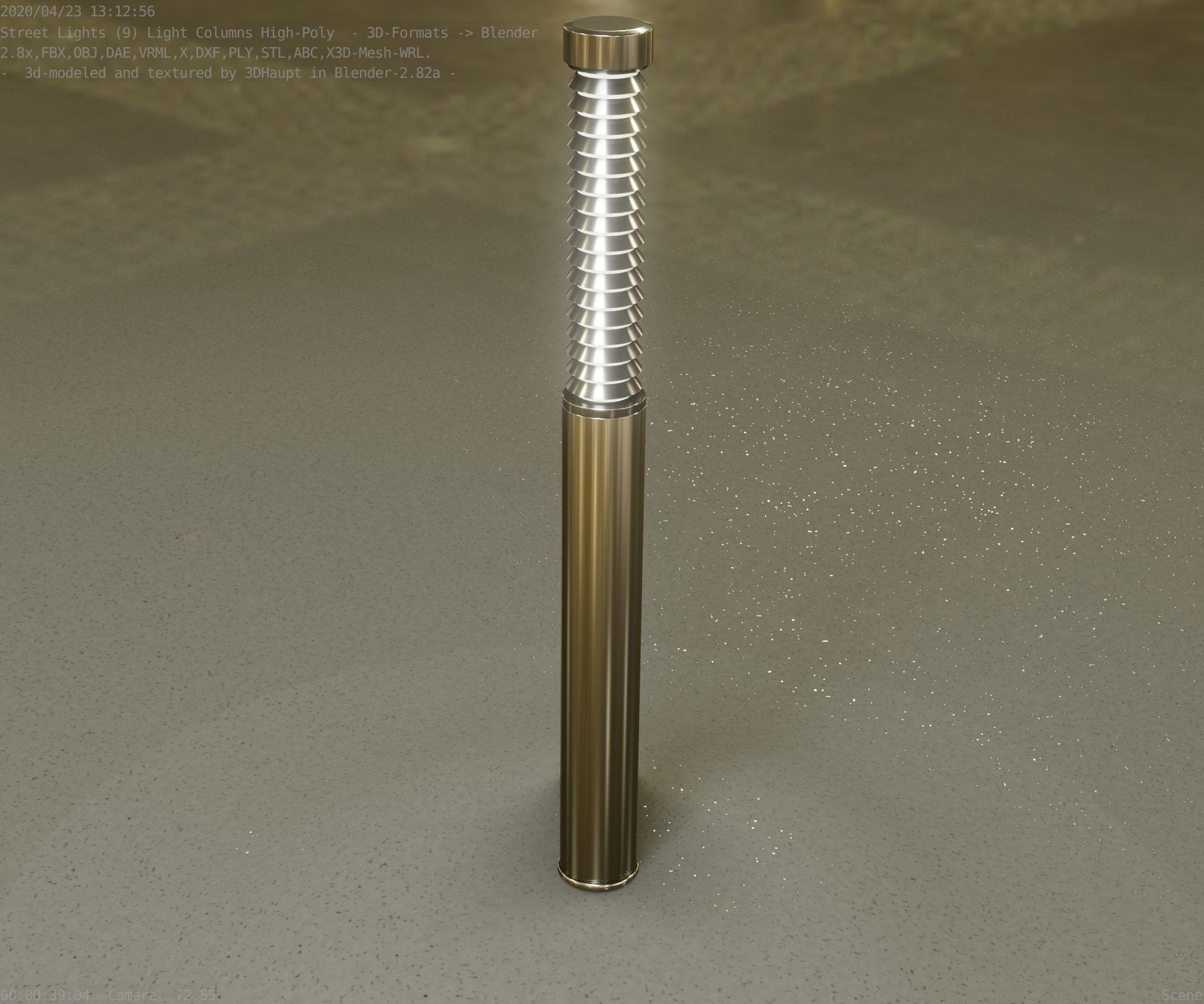 Light Column -10- Street Light -9- Low-poly 3D model_40