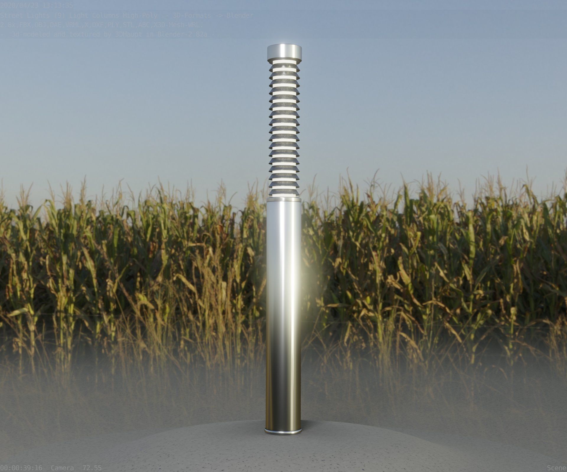 Light Column -10- Street Light -9- Low-poly 3D model_52