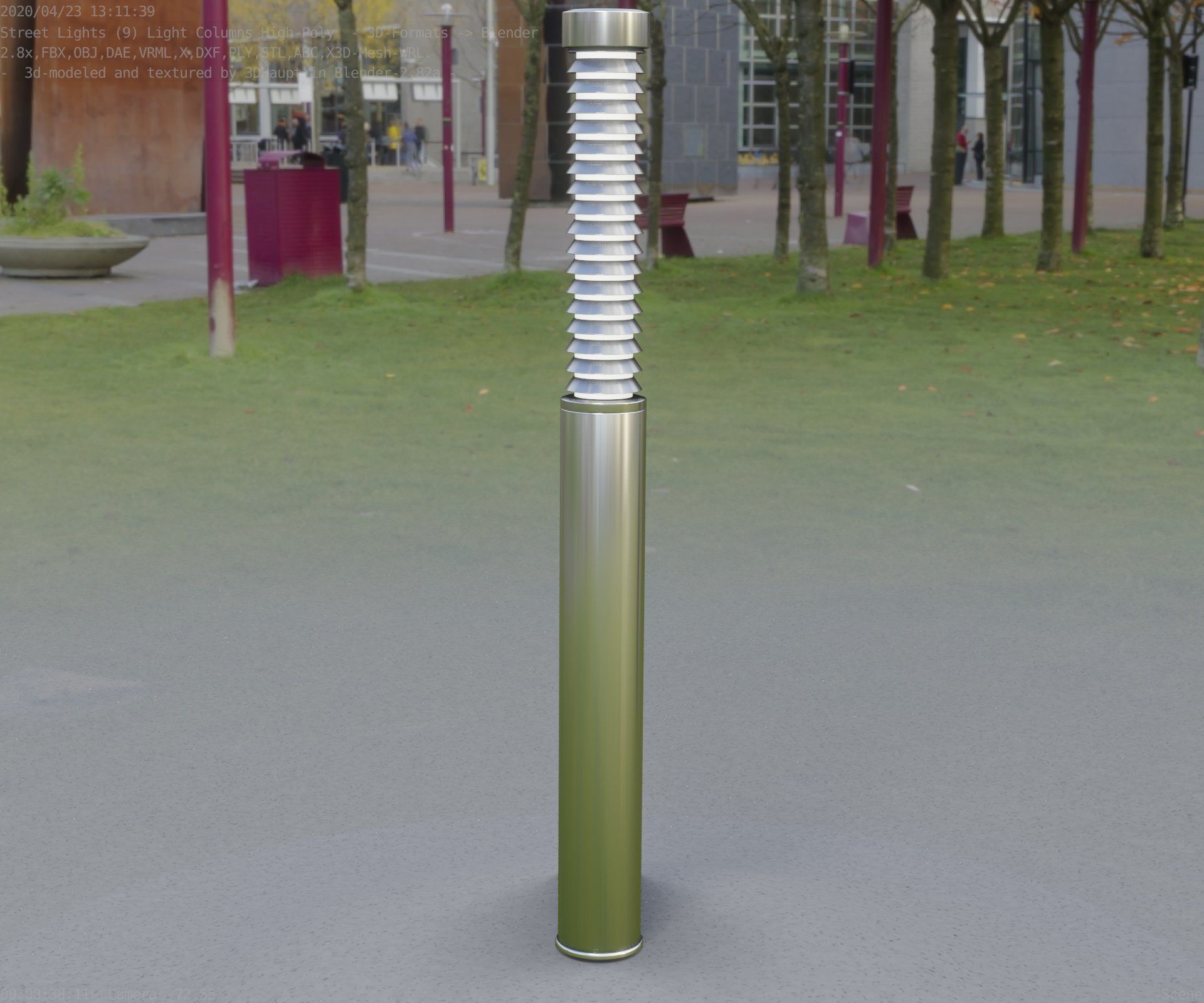 Light Column -10- Street Light -9- Low-poly 3D model_23