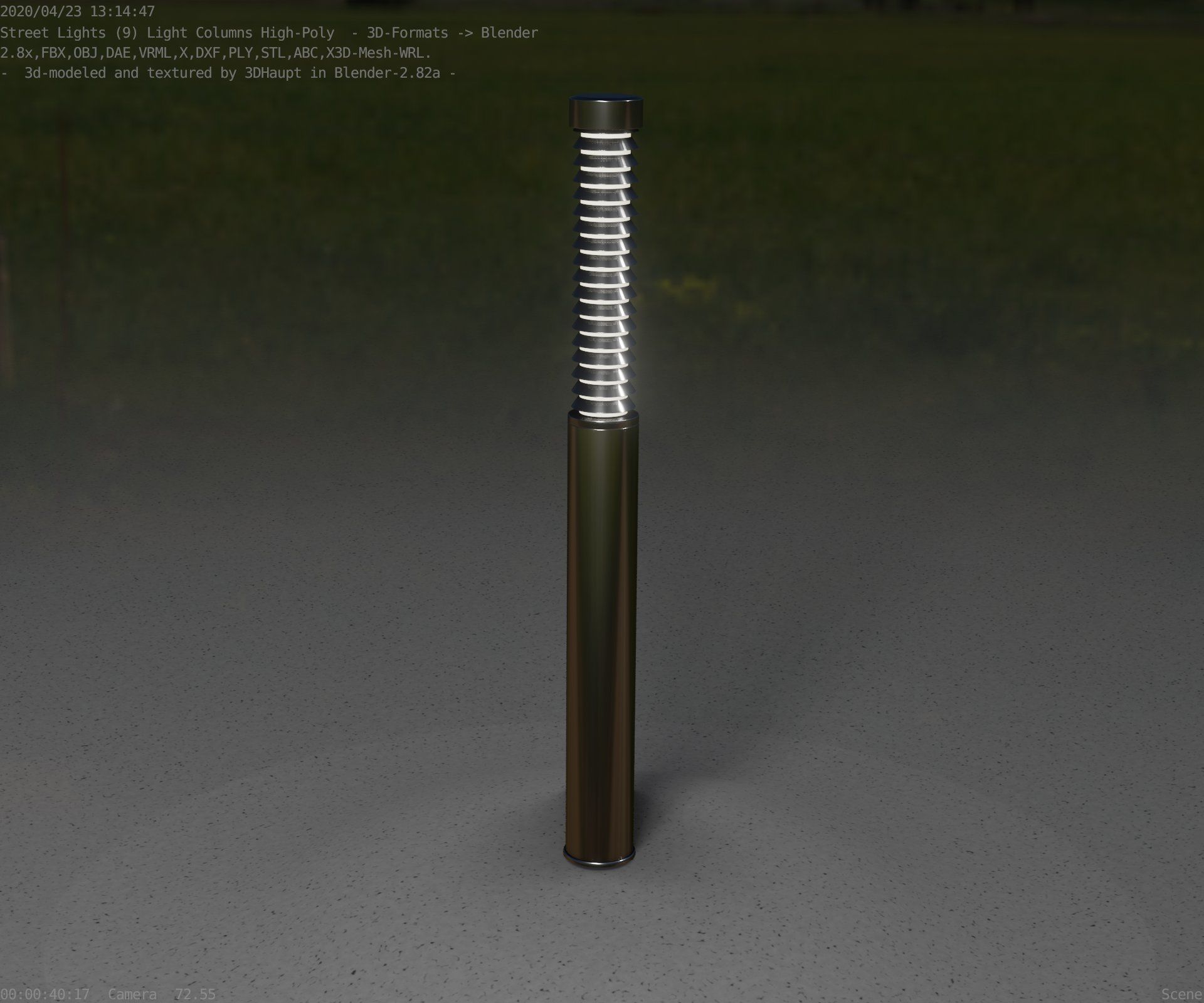 Light Column -10- Street Light -9- Low-poly 3D model_77