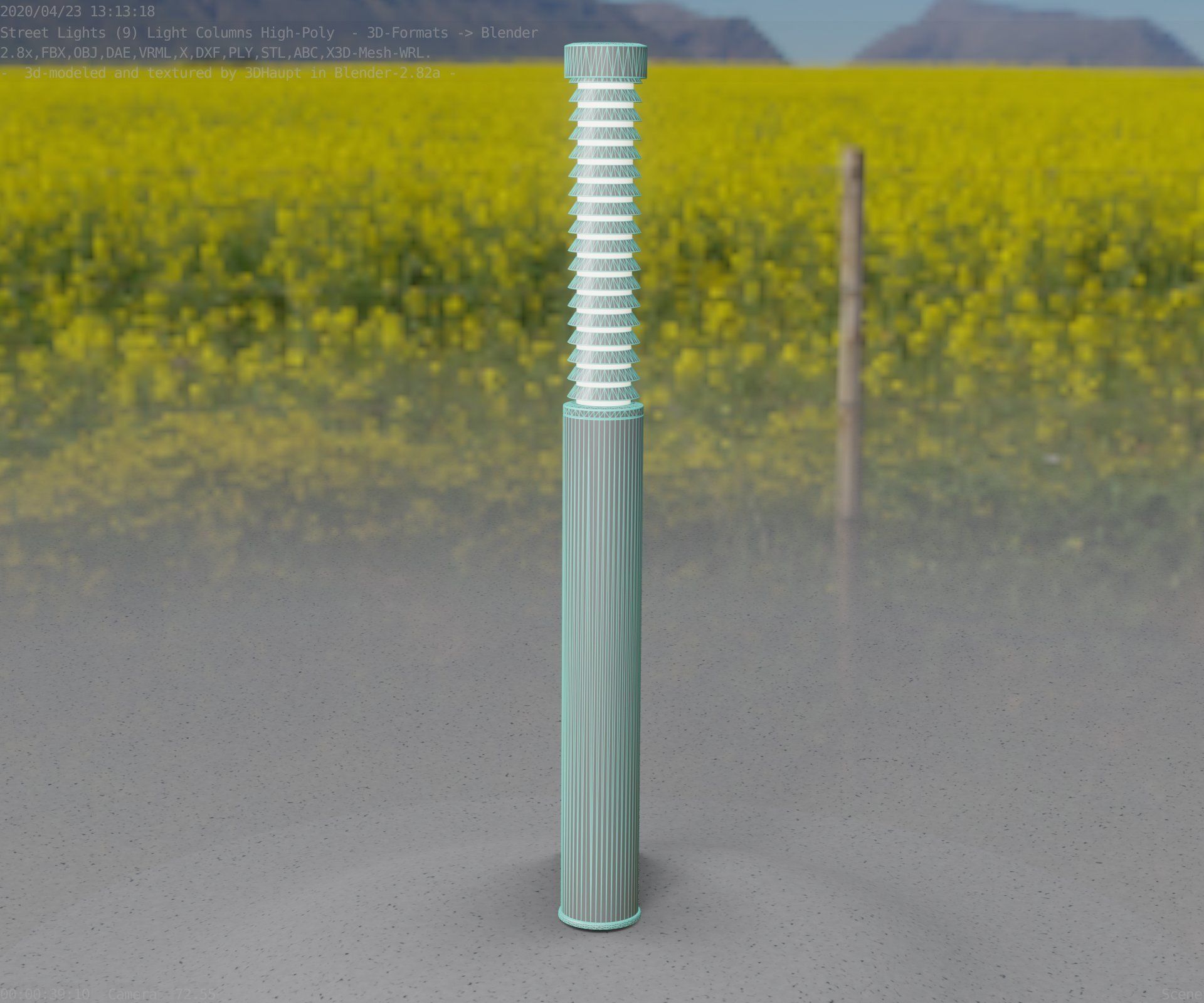 Light Column -10- Street Light -9- Low-poly 3D model_46