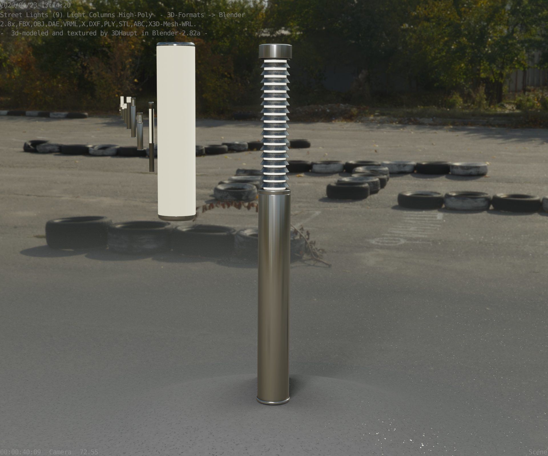 Light Column -10- Street Light -9- Low-poly 3D model_69