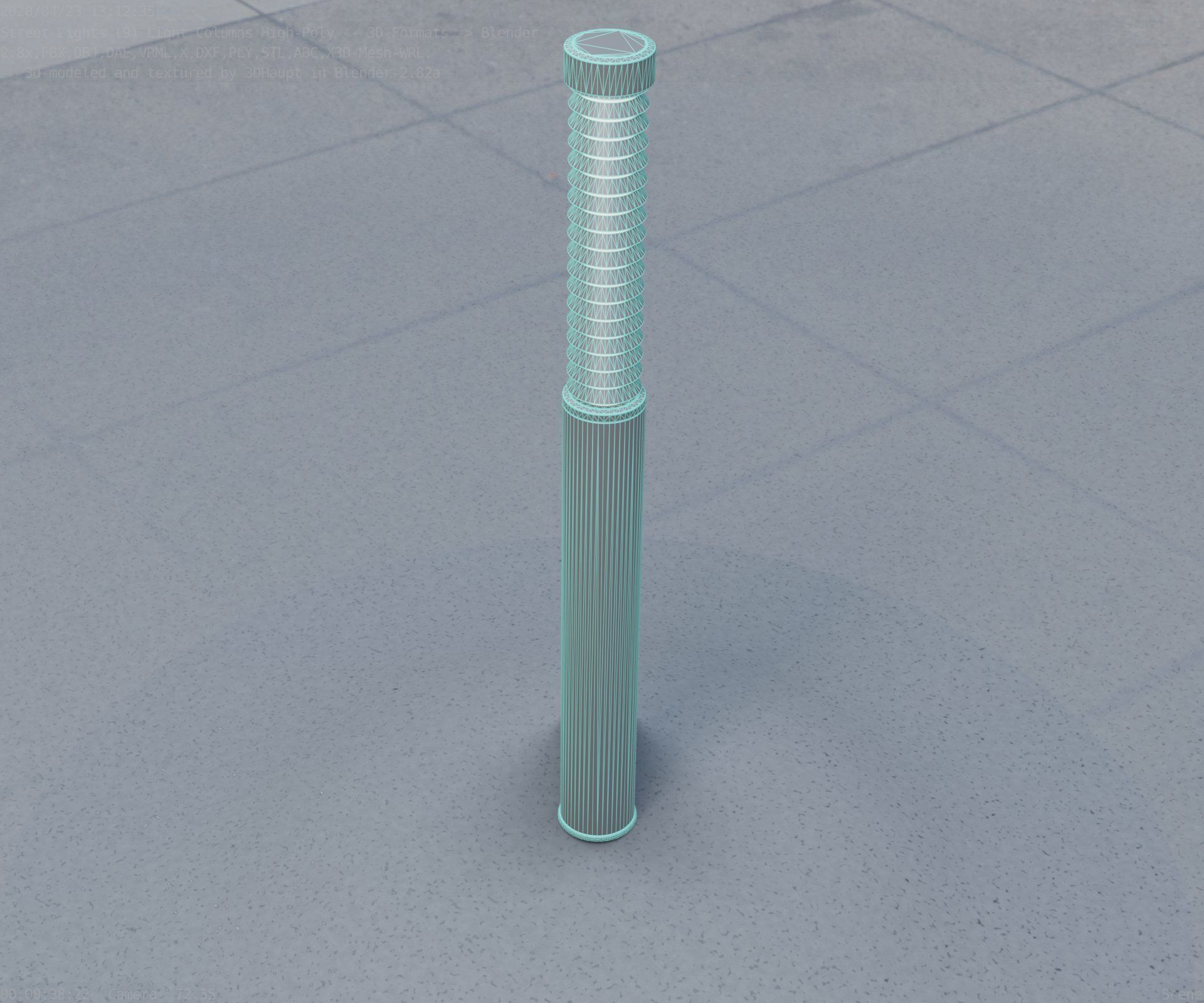 Light Column -10- Street Light -9- Low-poly 3D model_34