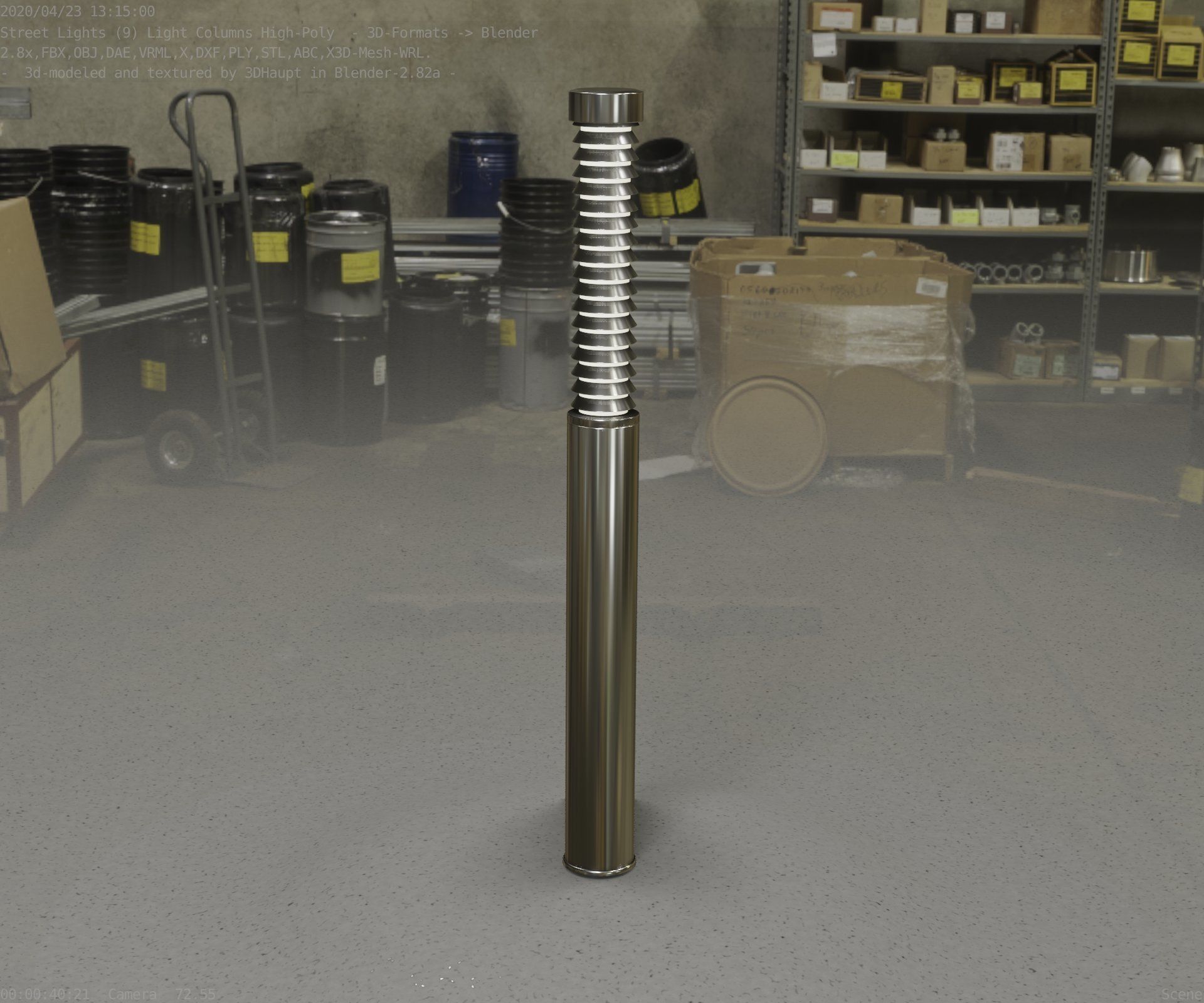 Light Column -10- Street Light -9- Low-poly 3D model_81