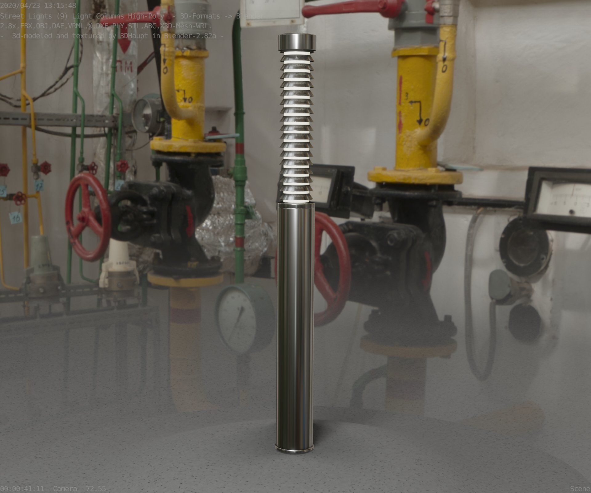 Light Column -10- Street Light -9- Low-poly 3D model_95