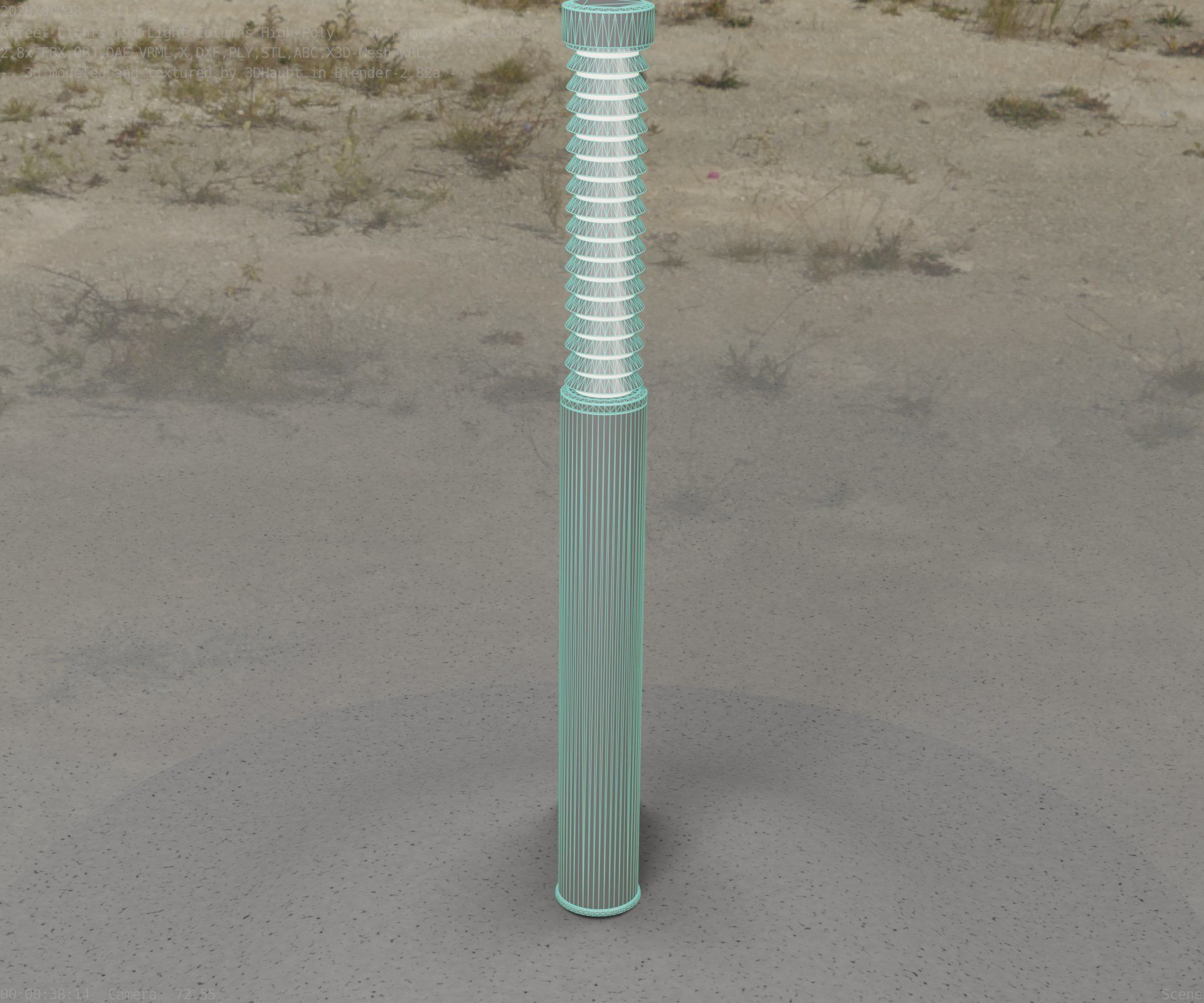 Light Column -10- Street Light -9- Low-poly 3D model_26
