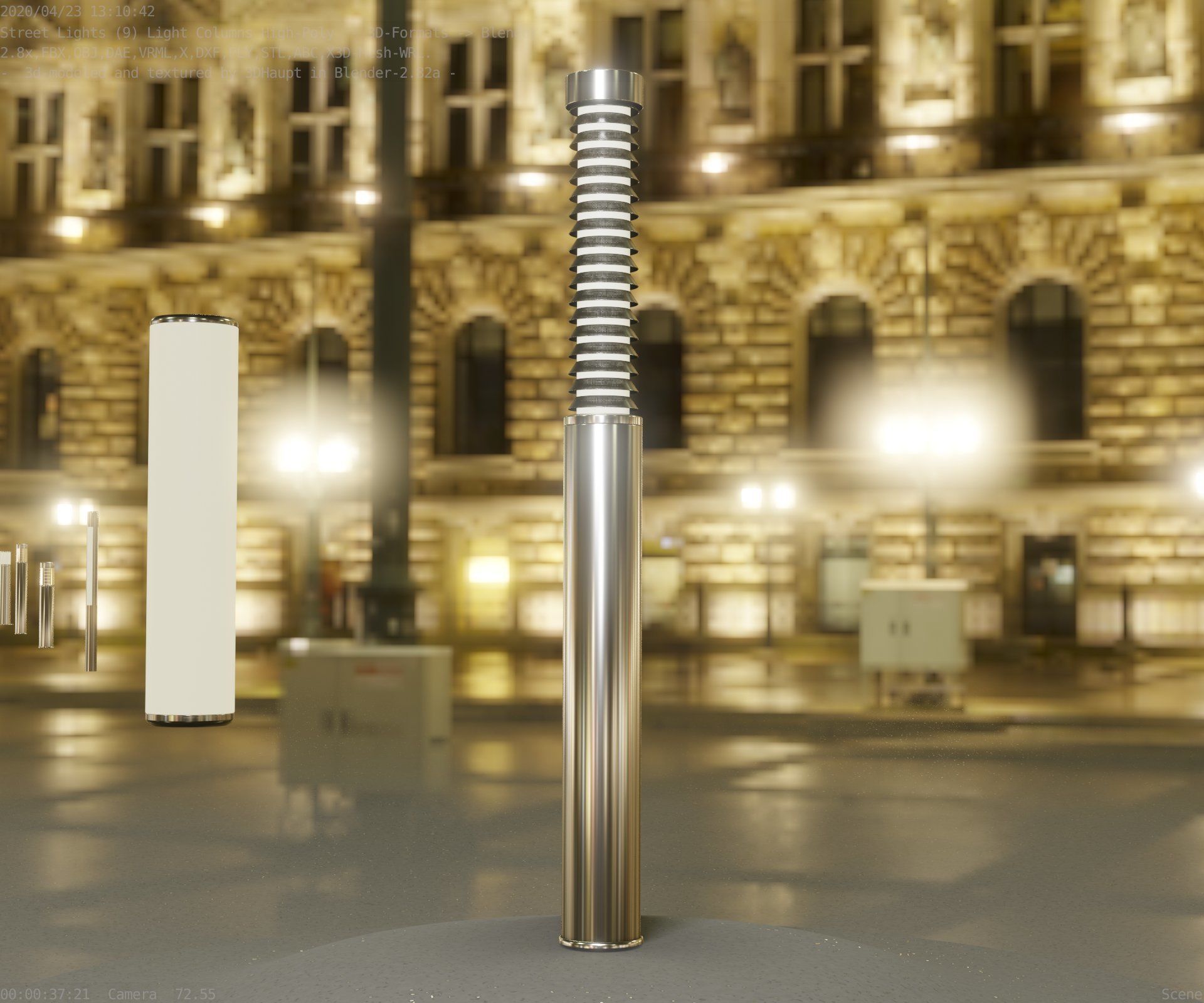 Light Column -10- Street Light -9- Low-poly 3D model_11