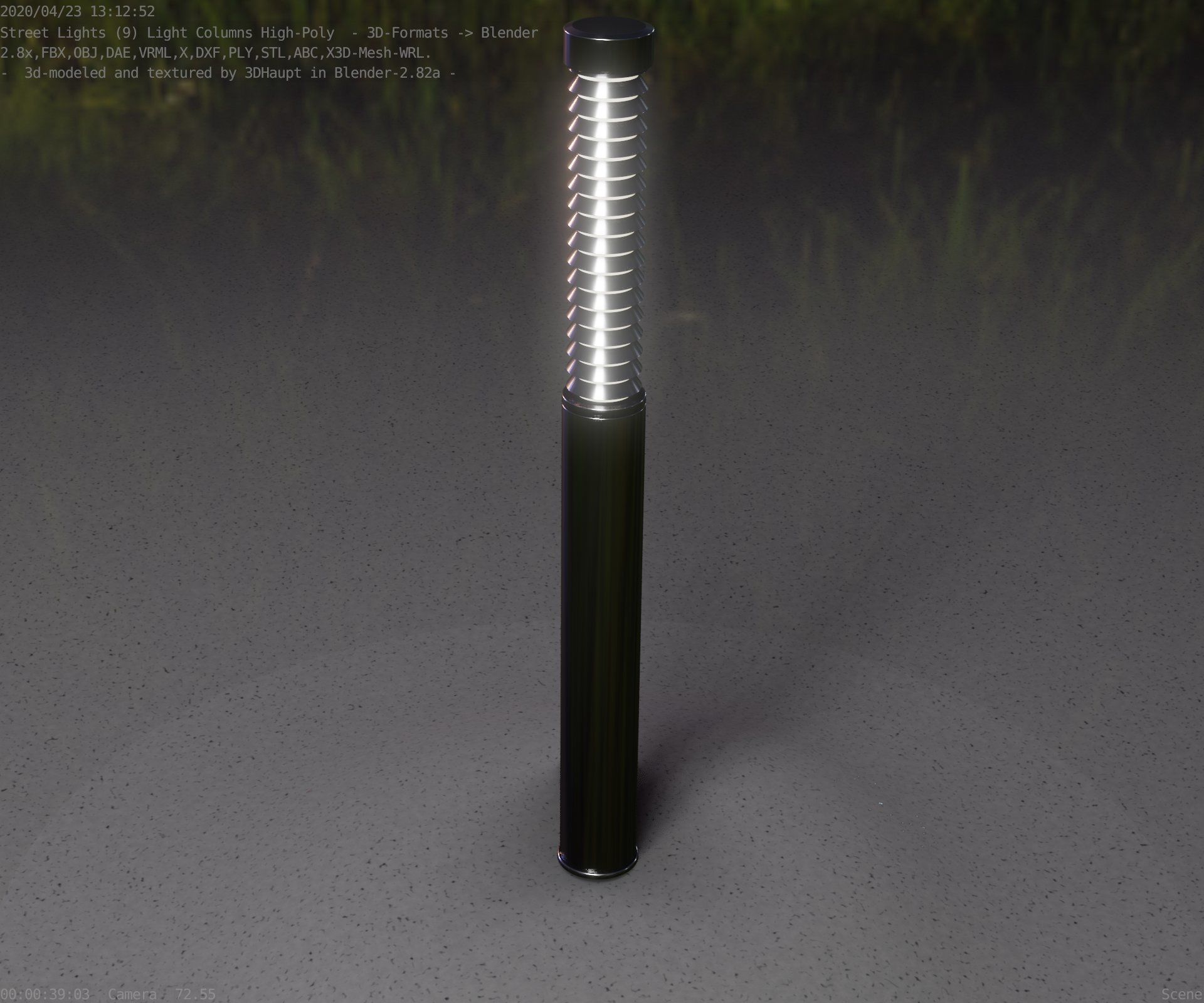 Light Column -10- Street Light -9- Low-poly 3D model_39