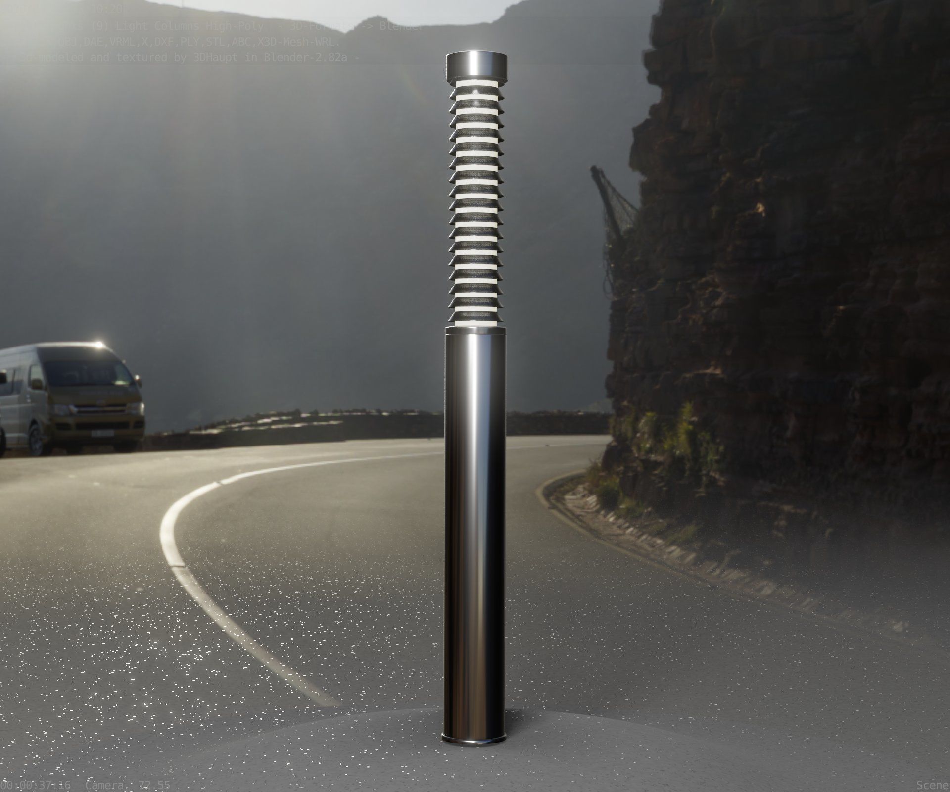 Light Column -10- Street Light -9- Low-poly 3D model_2