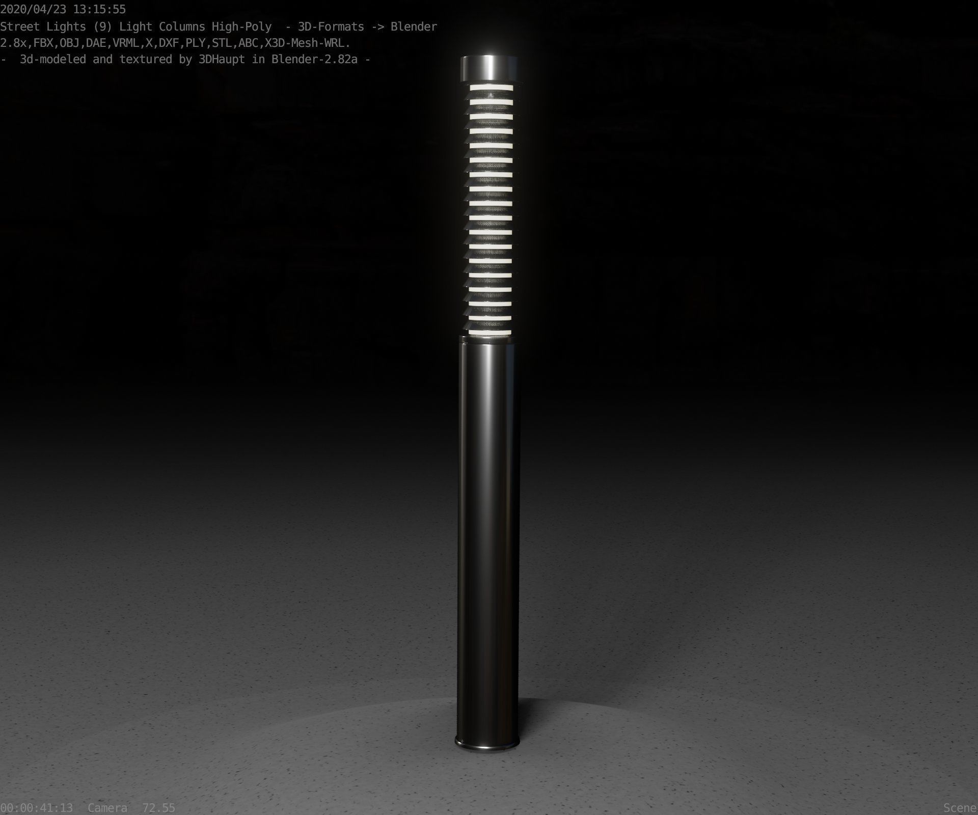 Light Column -10- Street Light -9- Low-poly 3D model_97