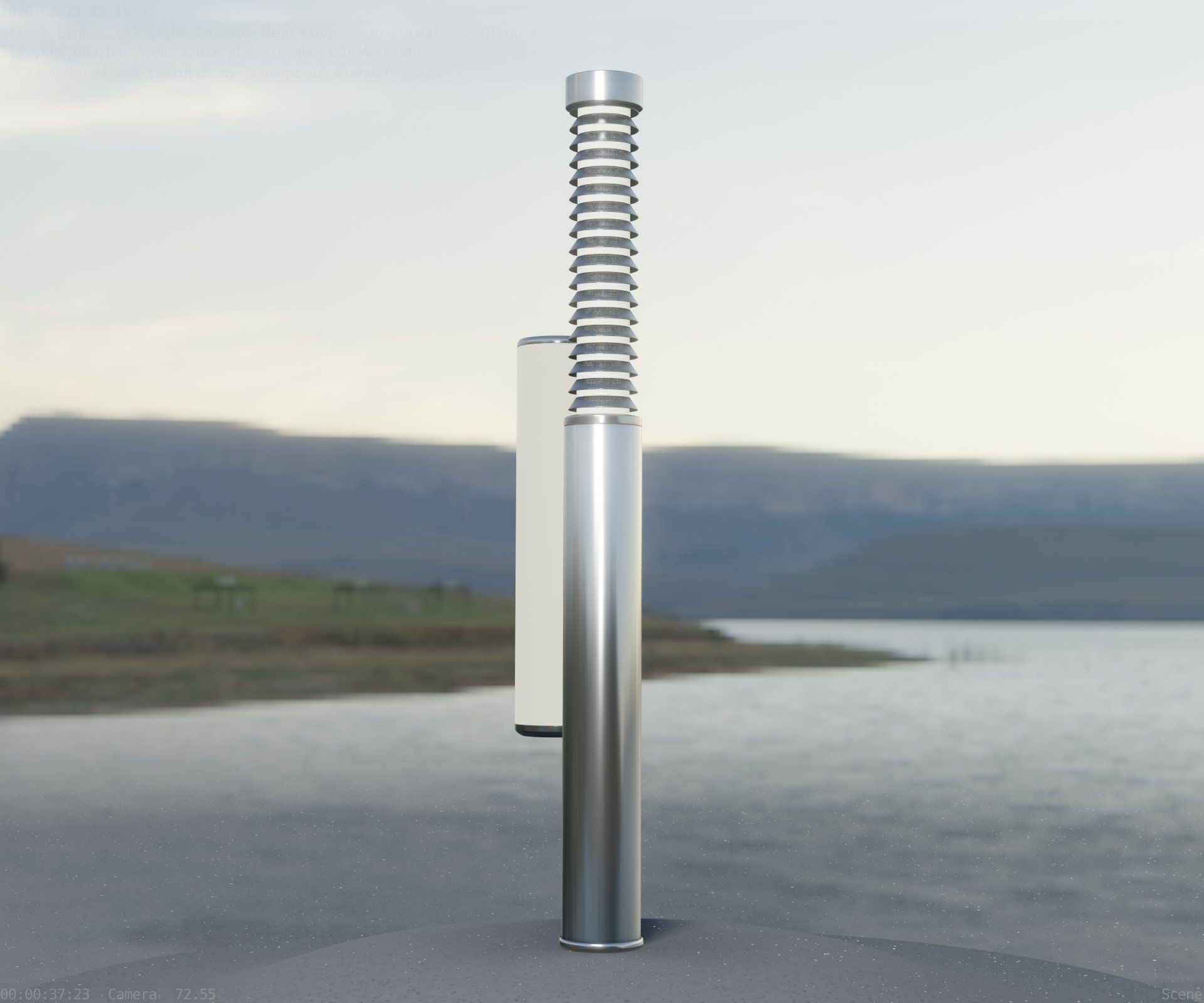 Light Column -10- Street Light -9- Low-poly 3D model_13