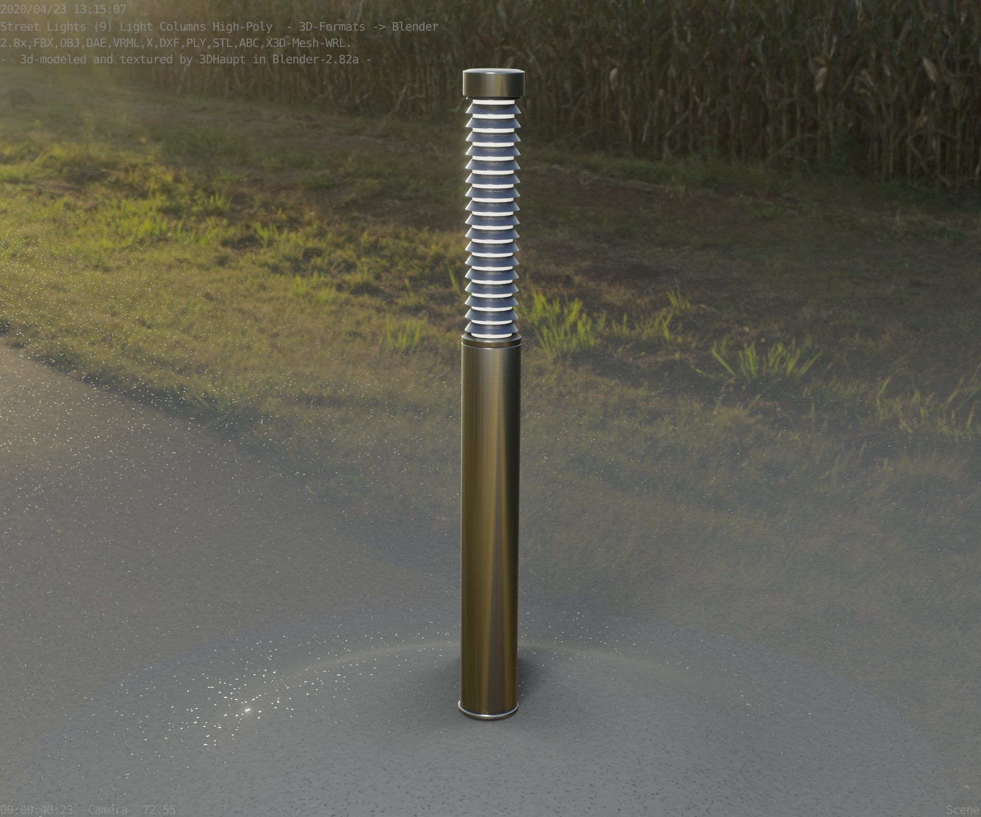 Light Column -10- Street Light -9- Low-poly 3D model_83