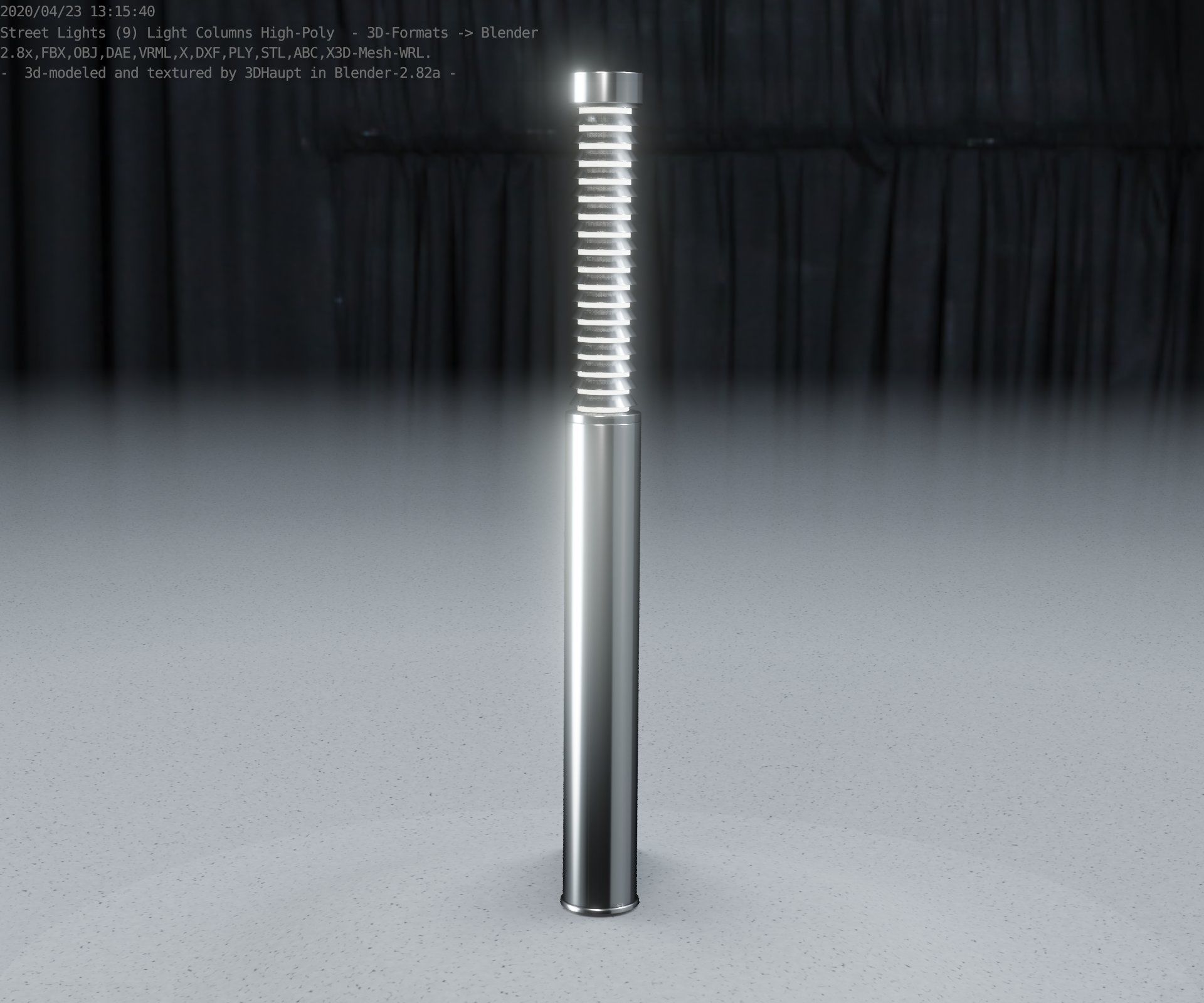 Light Column -10- Street Light -9- Low-poly 3D model_92