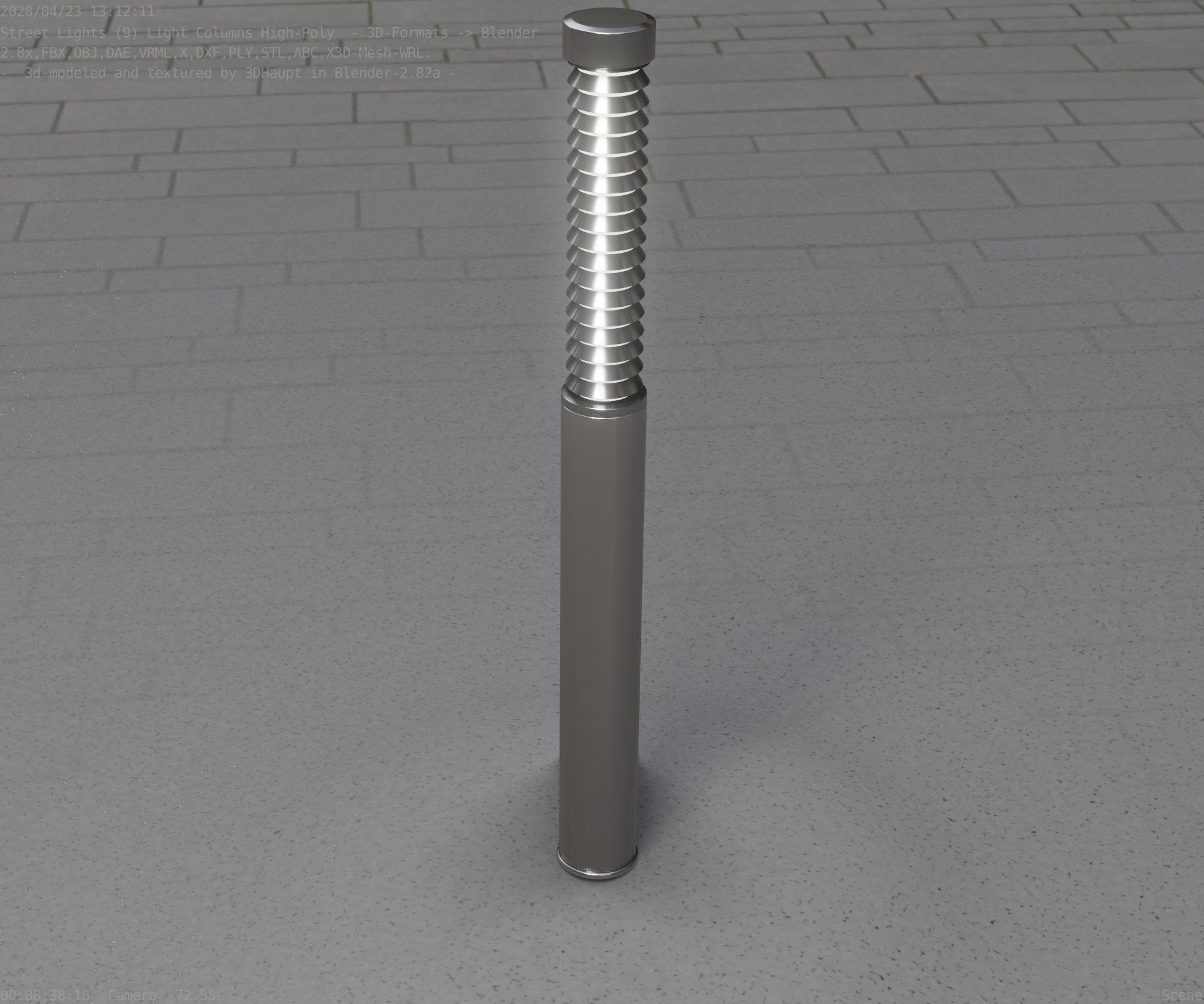 Light Column -10- Street Light -9- Low-poly 3D model_28