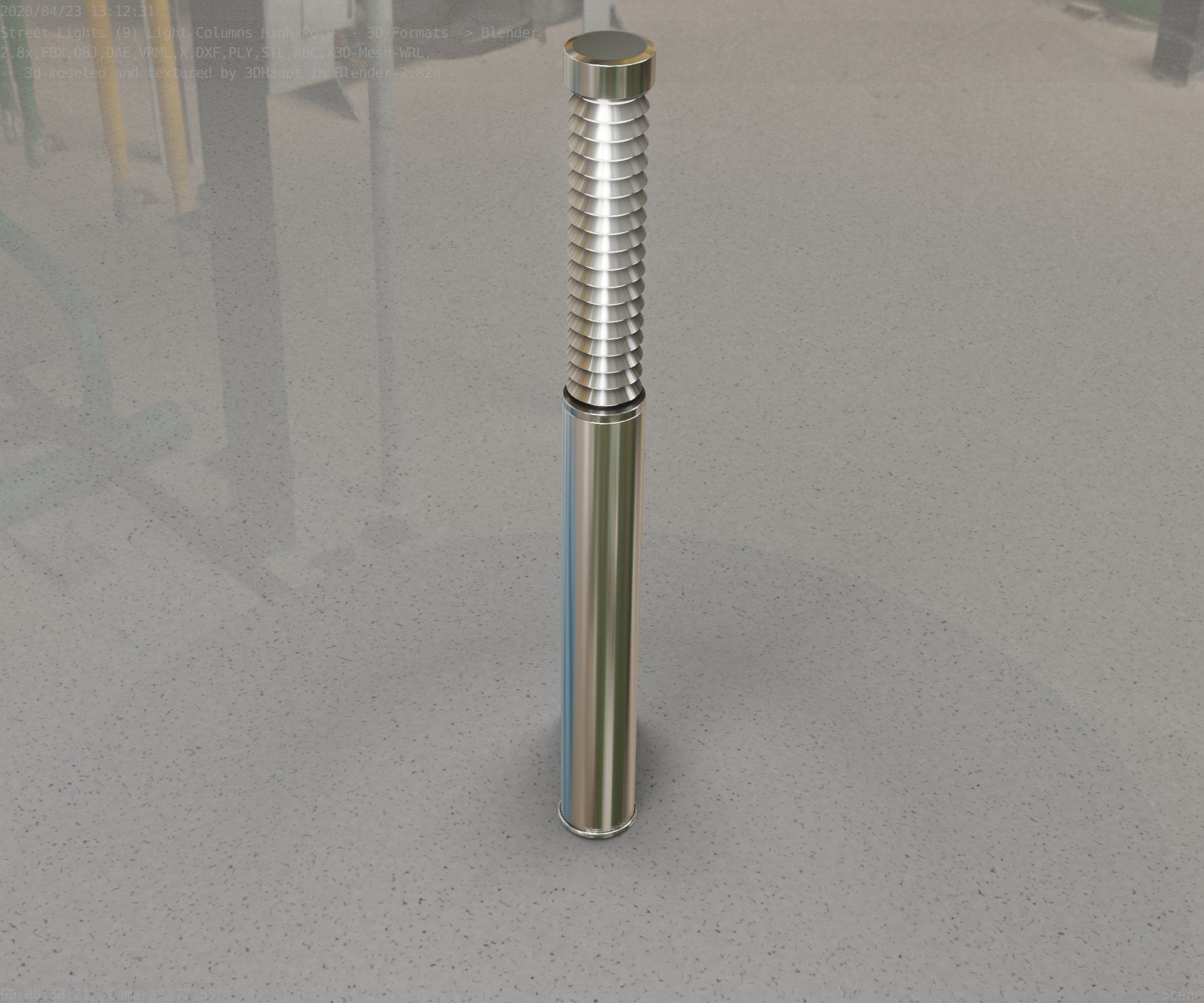 Light Column -10- Street Light -9- Low-poly 3D model_33