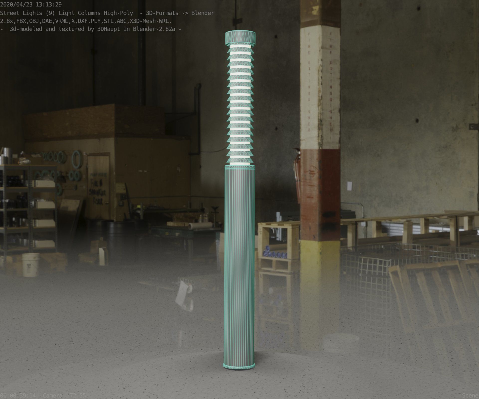 Light Column -10- Street Light -9- Low-poly 3D model_50