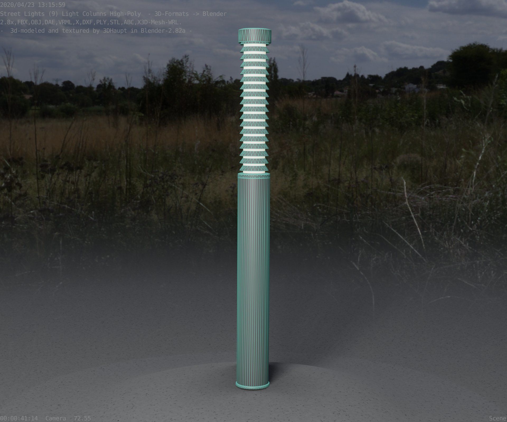 Light Column -10- Street Light -9- Low-poly 3D model_98