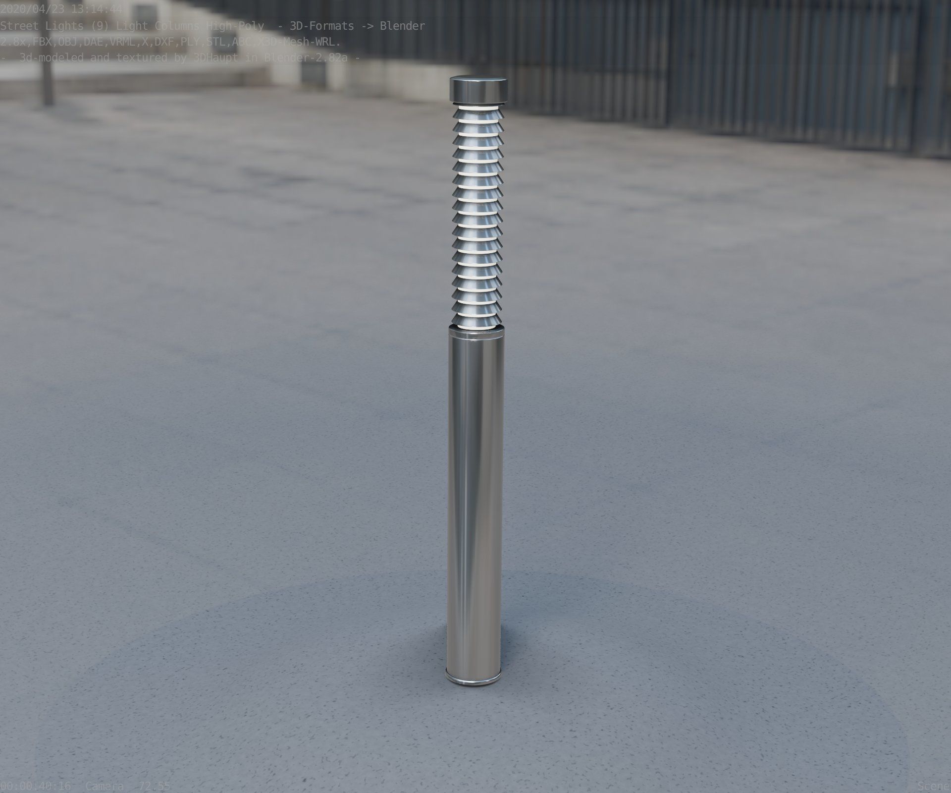 Light Column -10- Street Light -9- Low-poly 3D model_76